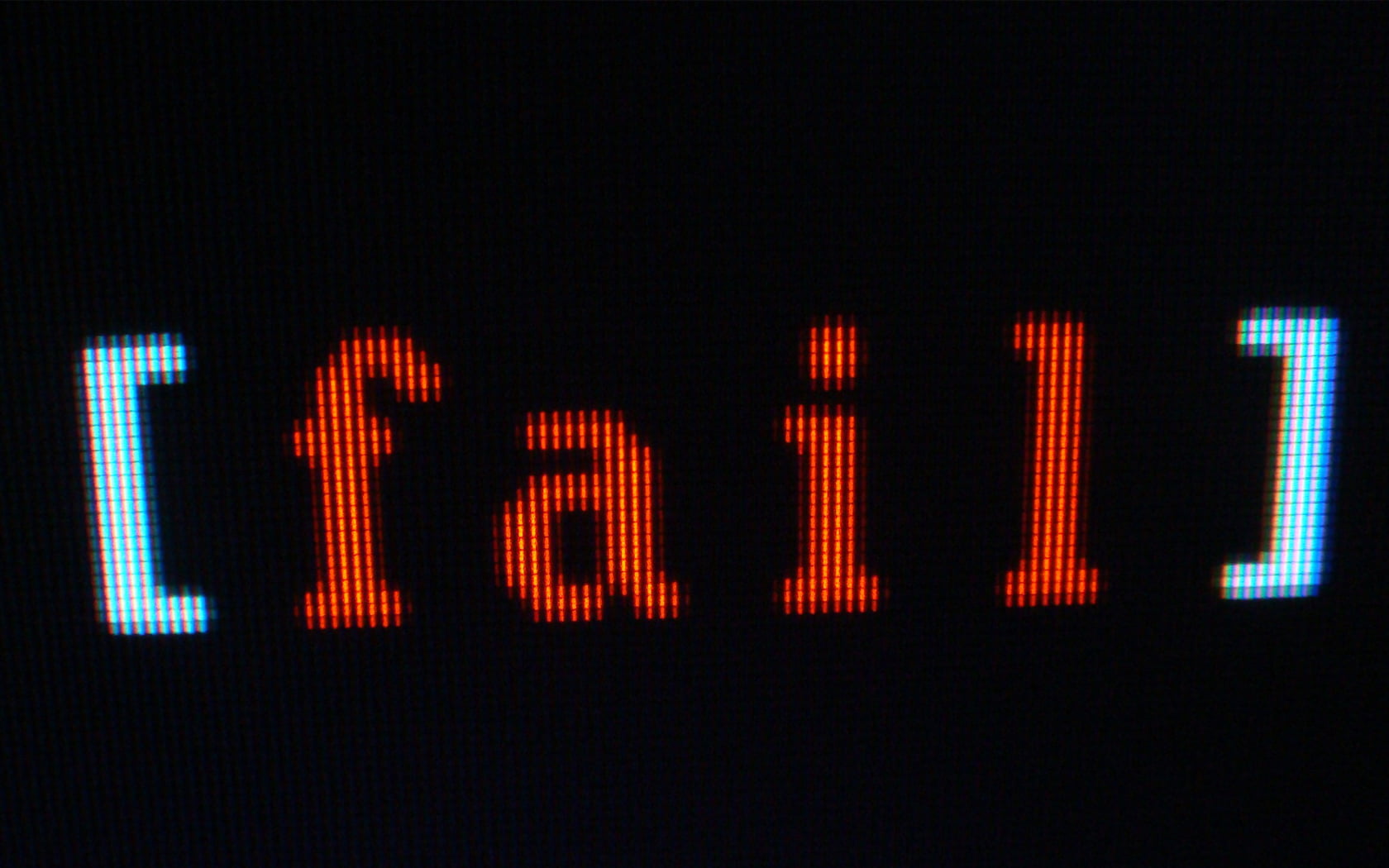 red fail text, Linux, pixels, window, computer, simple background