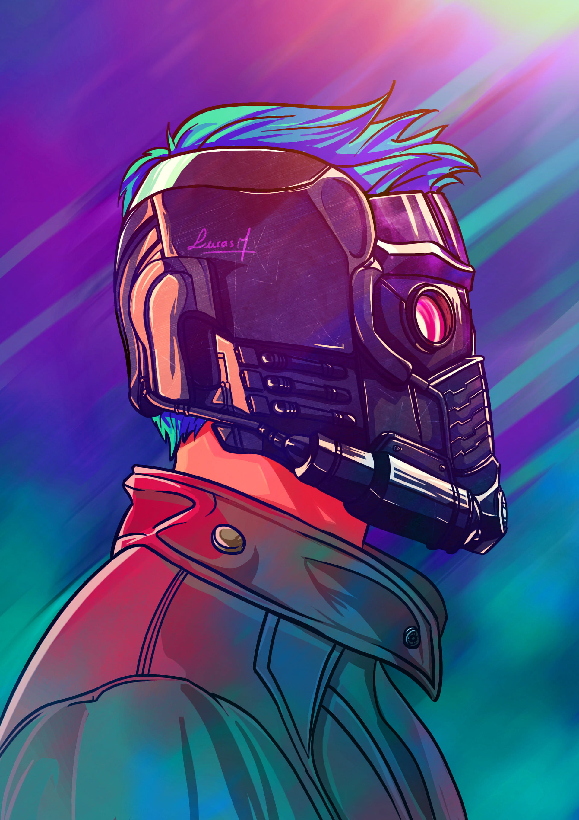 man wearing mask illustration, Star Lord, Guardians of the Galaxy