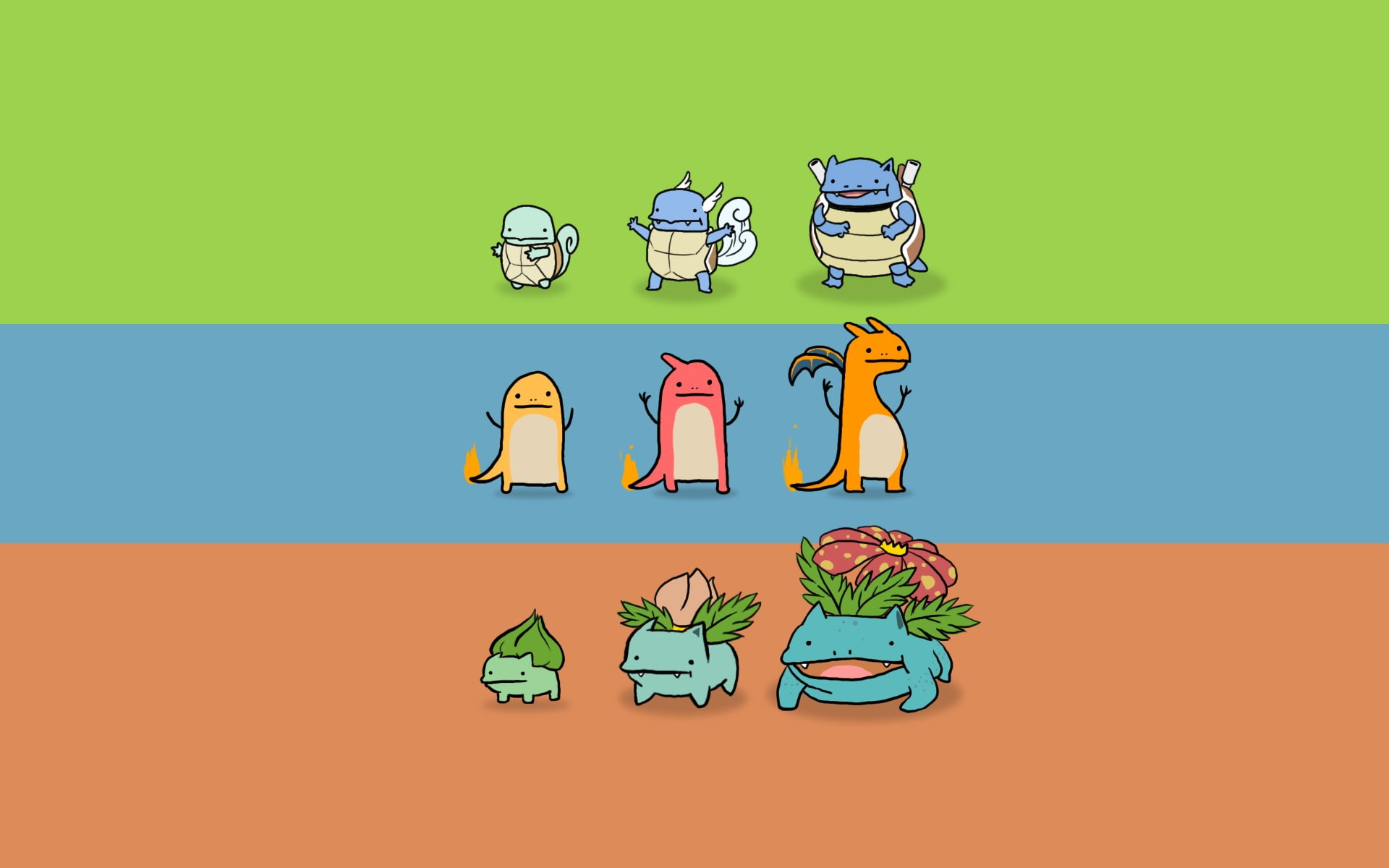 pokemon first generation, colored background, water, green color