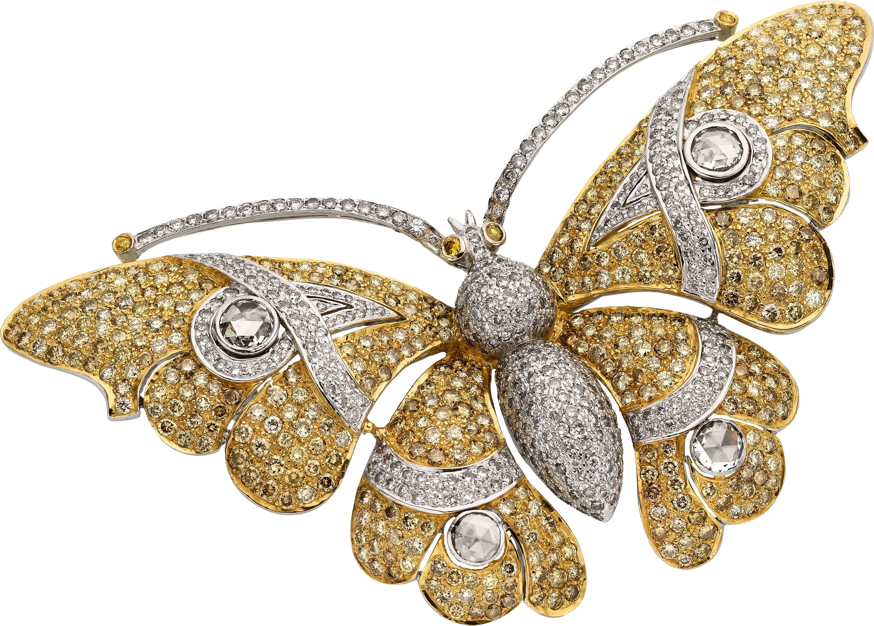 gold-colored and silver-colored butterfly decor, stone, diamonds