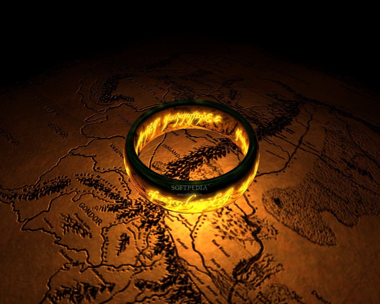 round black and yellow LED accessory, The Lord of the Rings, map