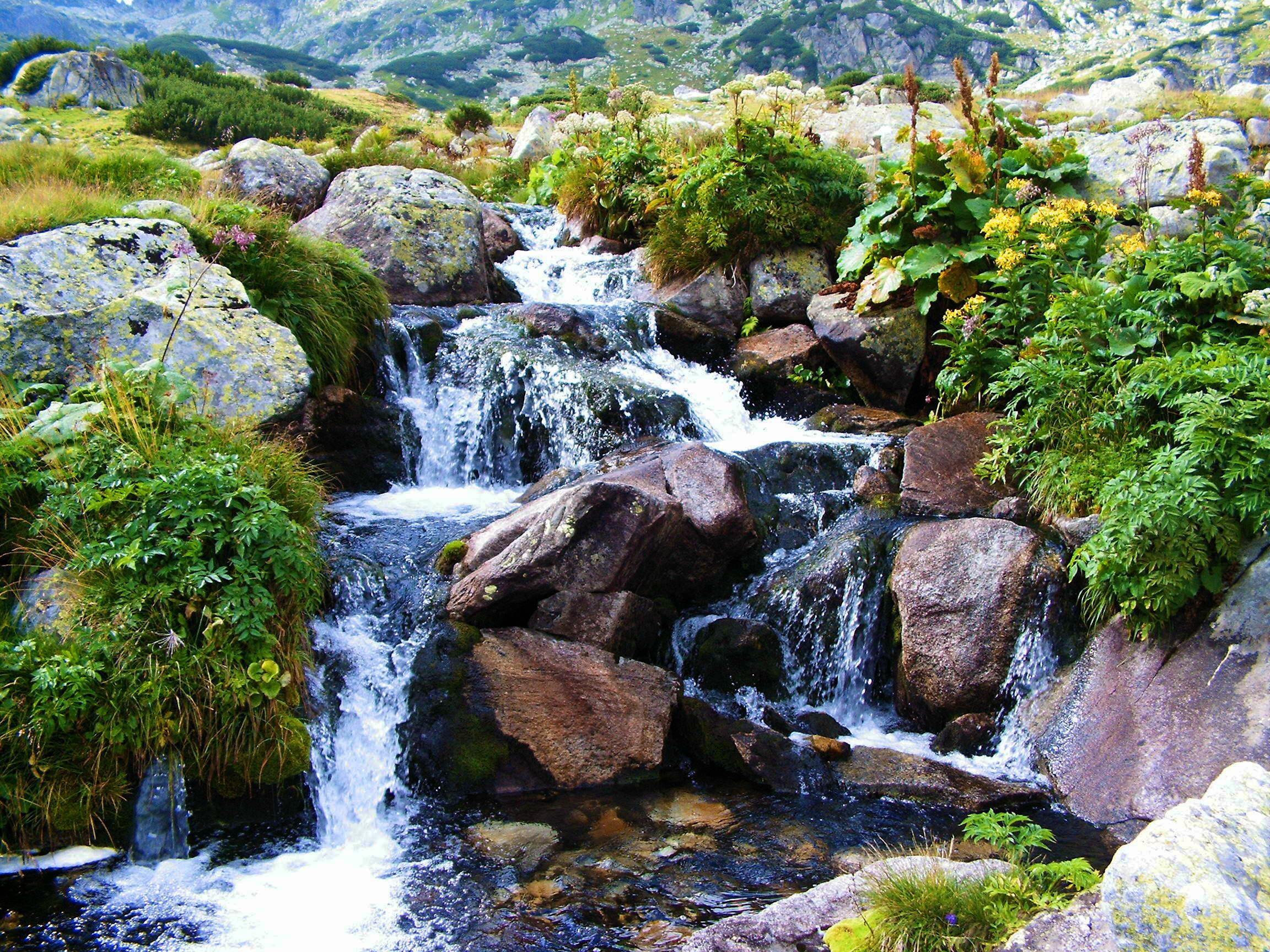 A Speedy Torrent, water, mountain, blue, beauty, 3d and abstract