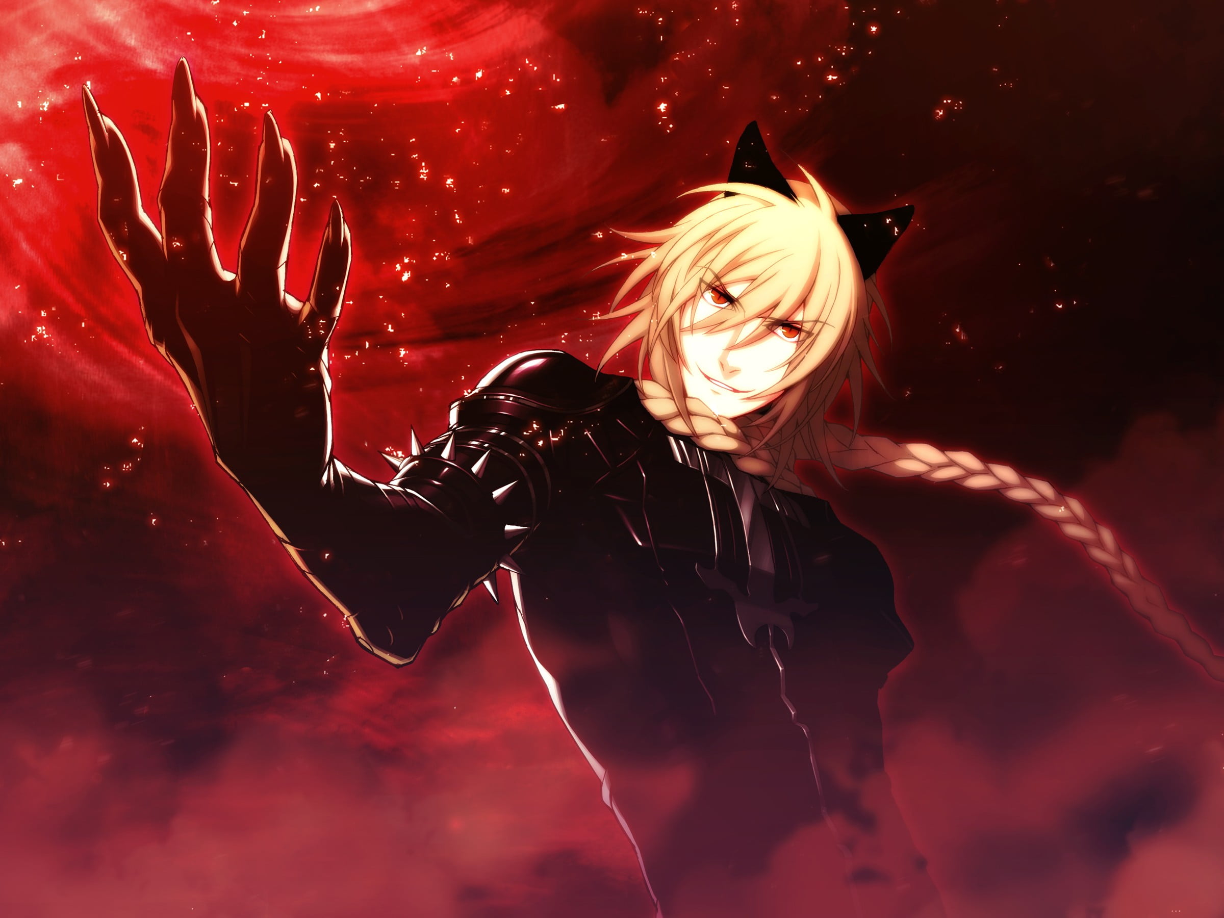 male anime character digital wallpaper, anime boys, red, one person