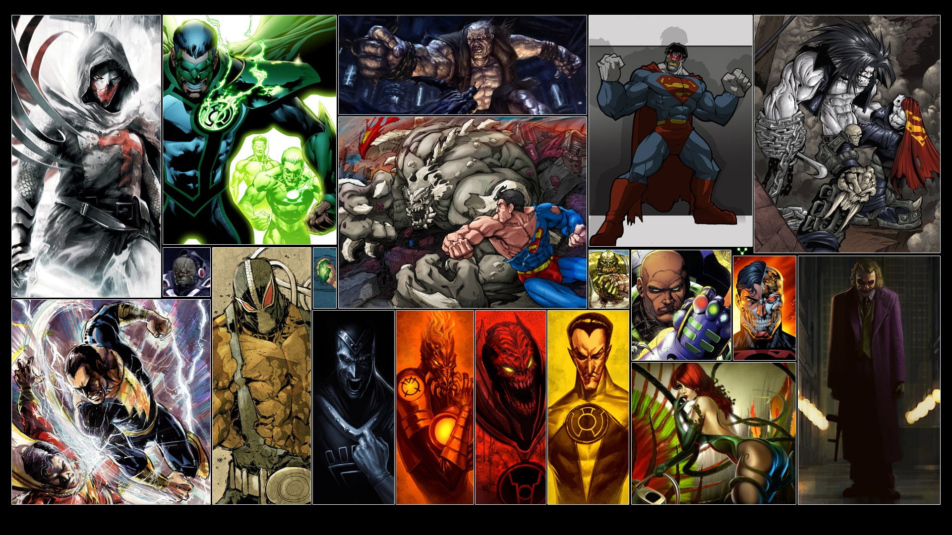 Comics, DC Comics, Joker, Red Lantern, Sinestro, Superman