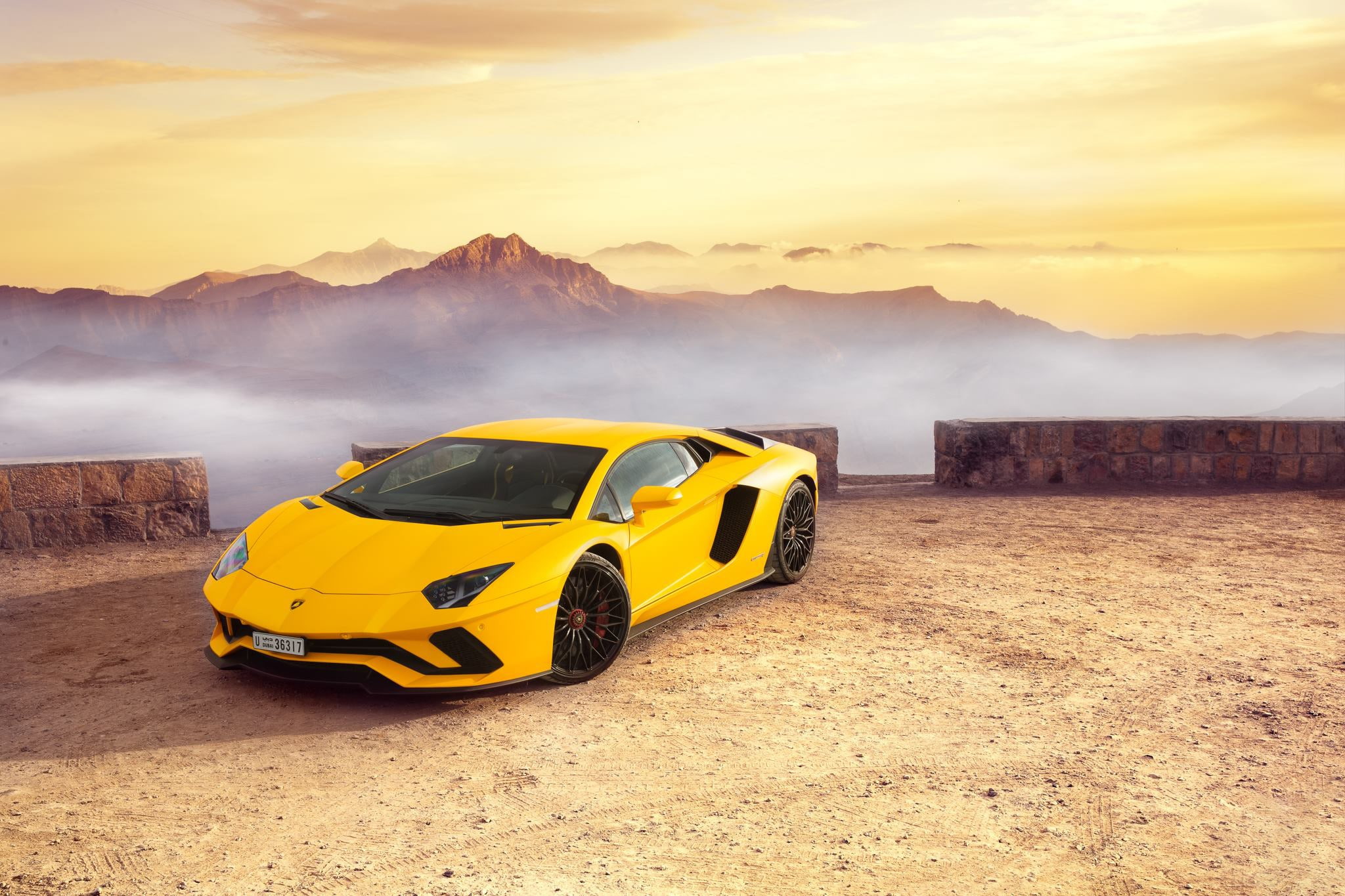 Lamborghini, Yellow, Supercar, Fast, Aventador S