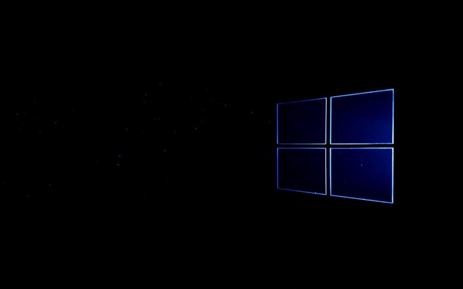 Windows logo, Windows 10, copy space, night, blue, indoors, no people
