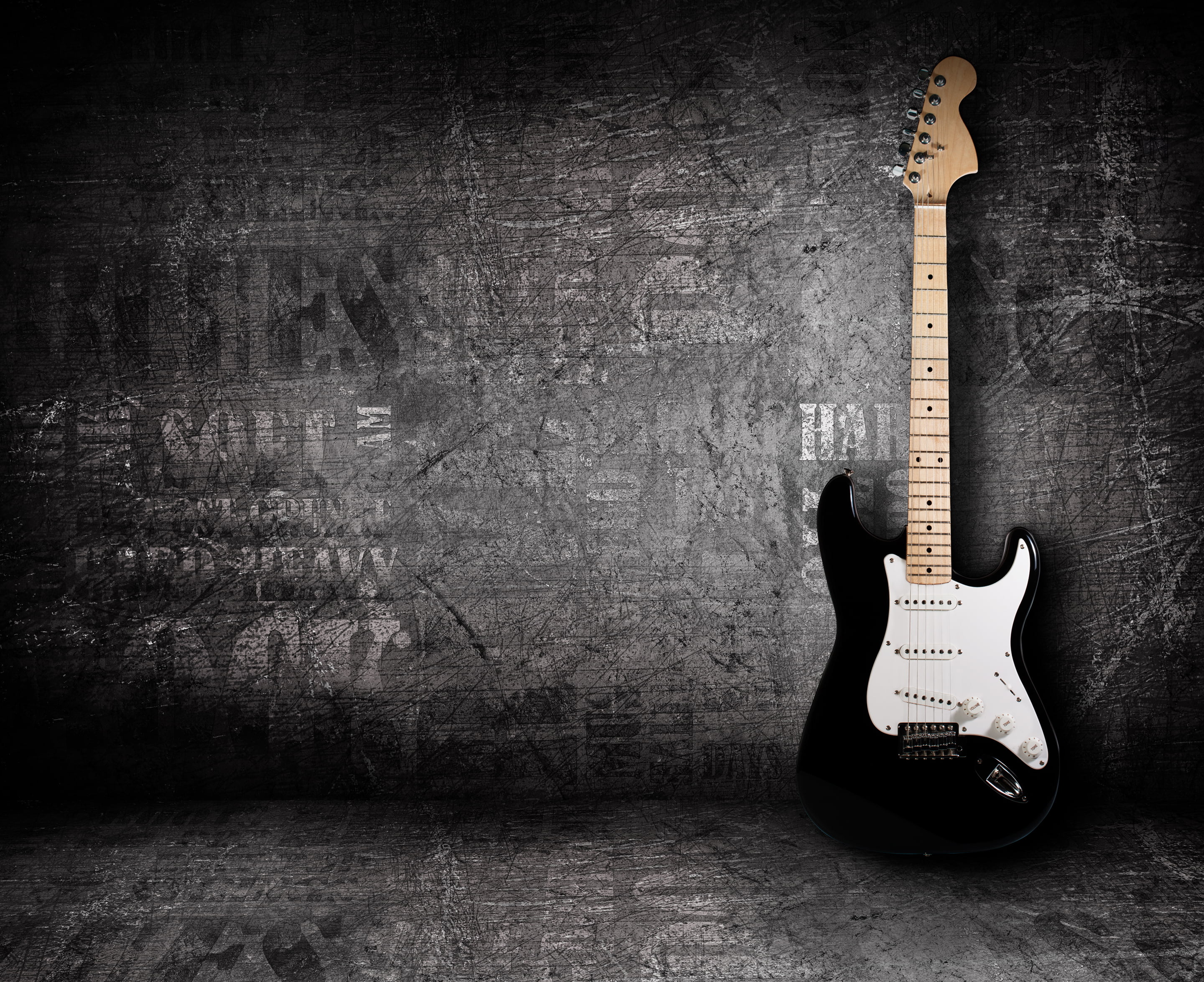 Free download | HD wallpaper: black and white stratocaster guitar