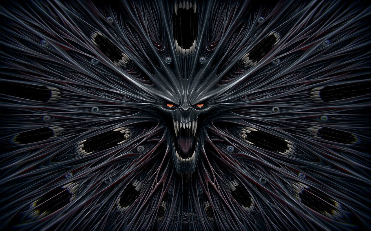 gray monster wallpaper, Dark, Creature, abstract, pattern, backgrounds