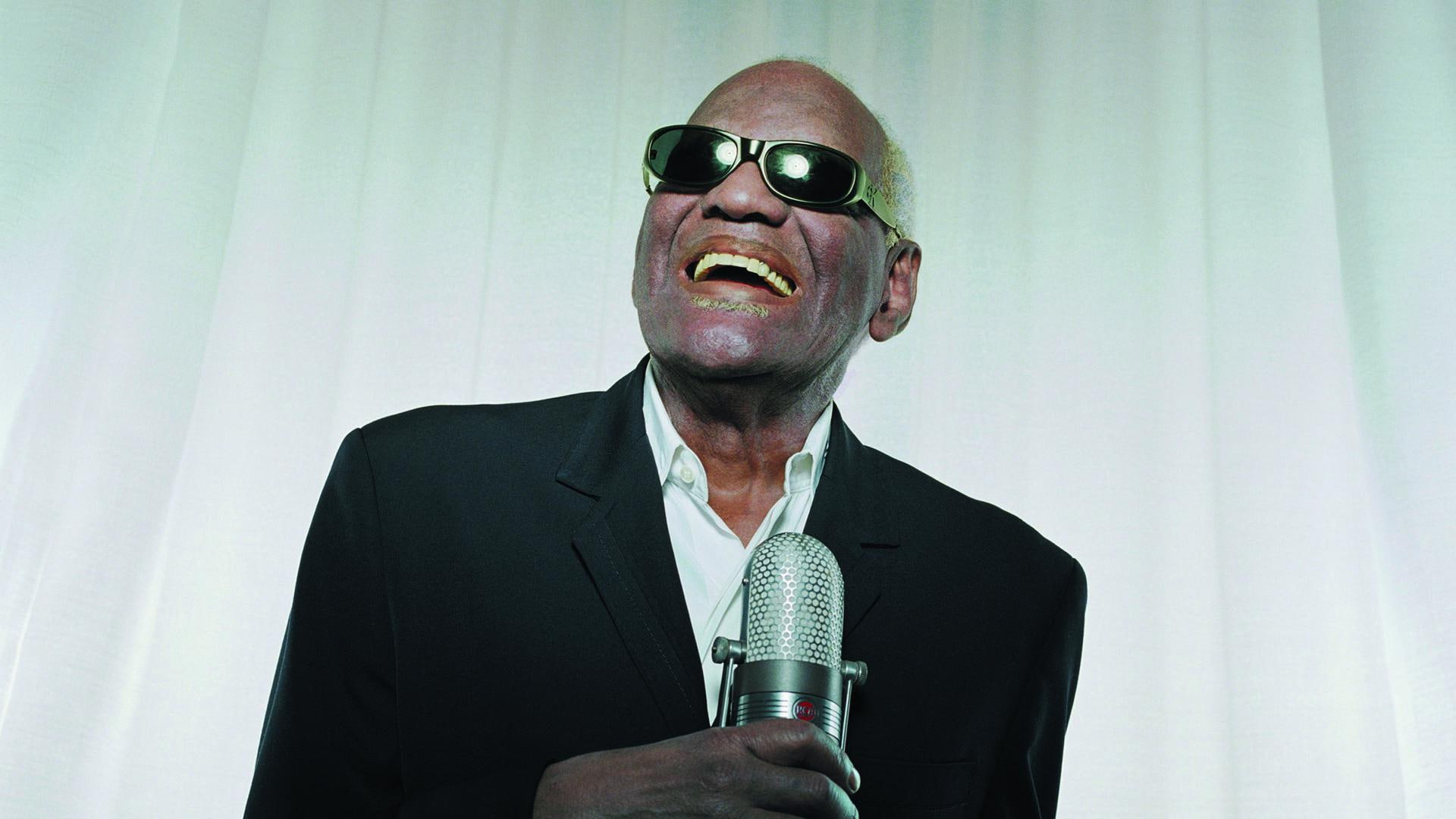 ray charles, musician, microphone, smiling