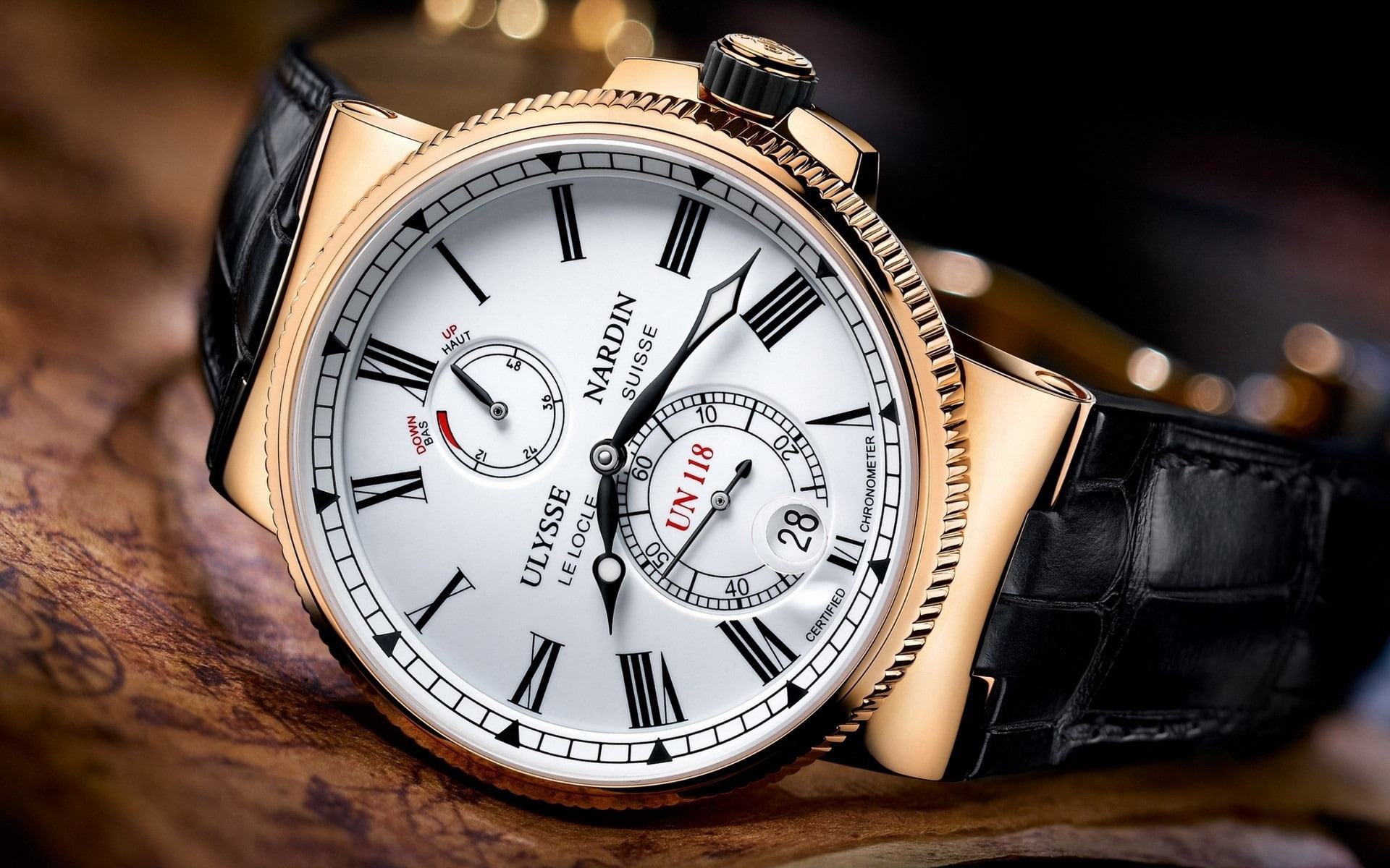 Ulysse Nardin UN 118, clock, time, watch, luxury, gold