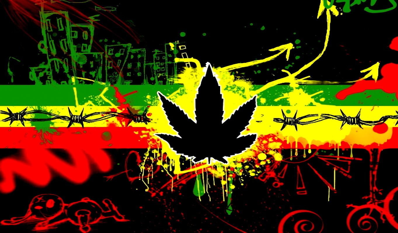 black cannabis illustration, Music, Reggae