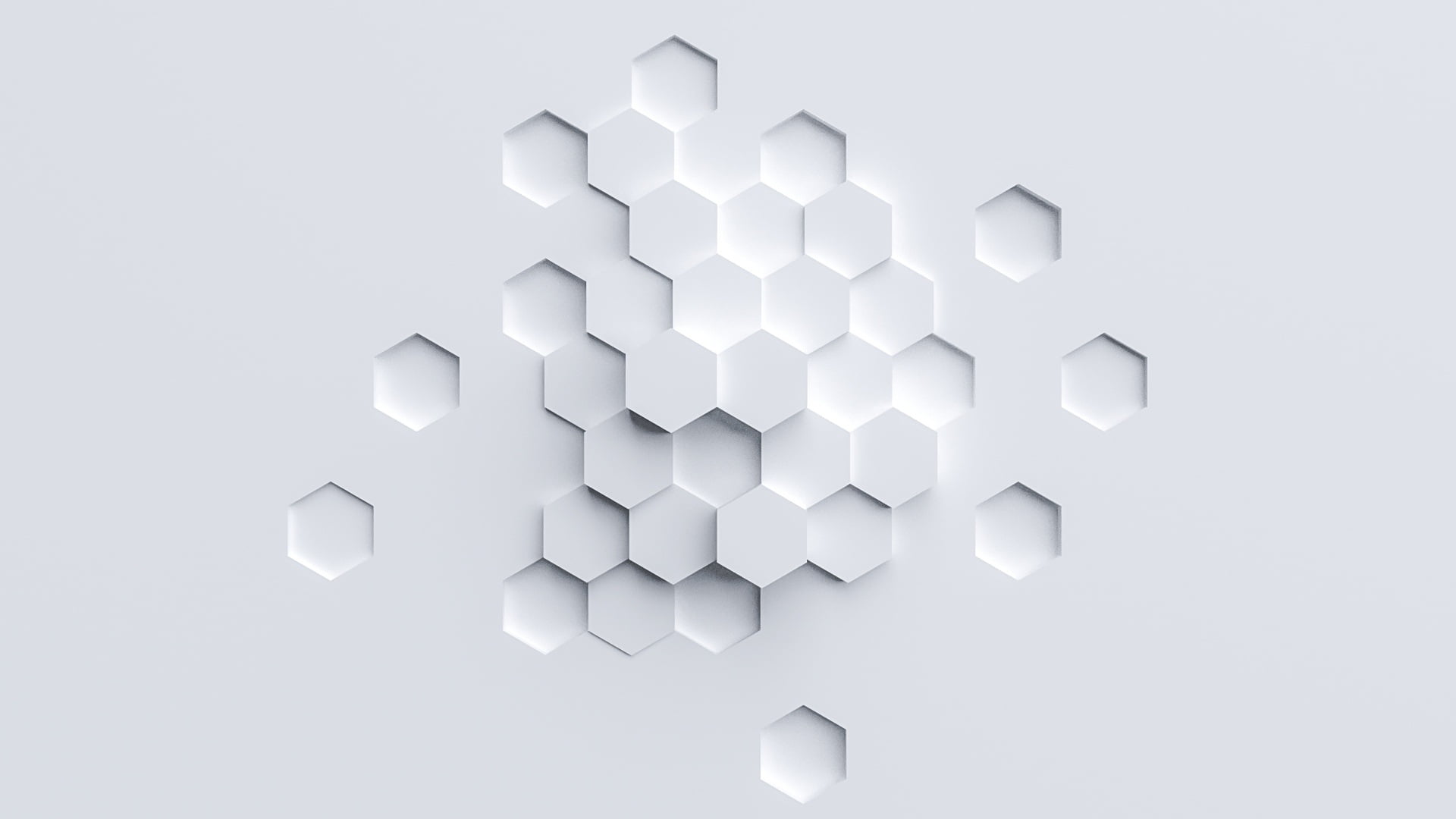 untitled, abstract, hexagon, simple, minimalism, white color