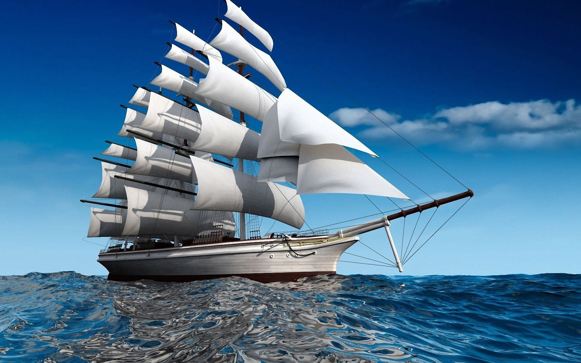 white sailing ship, sea, swim, nautical Vessel, sailboat, transportation