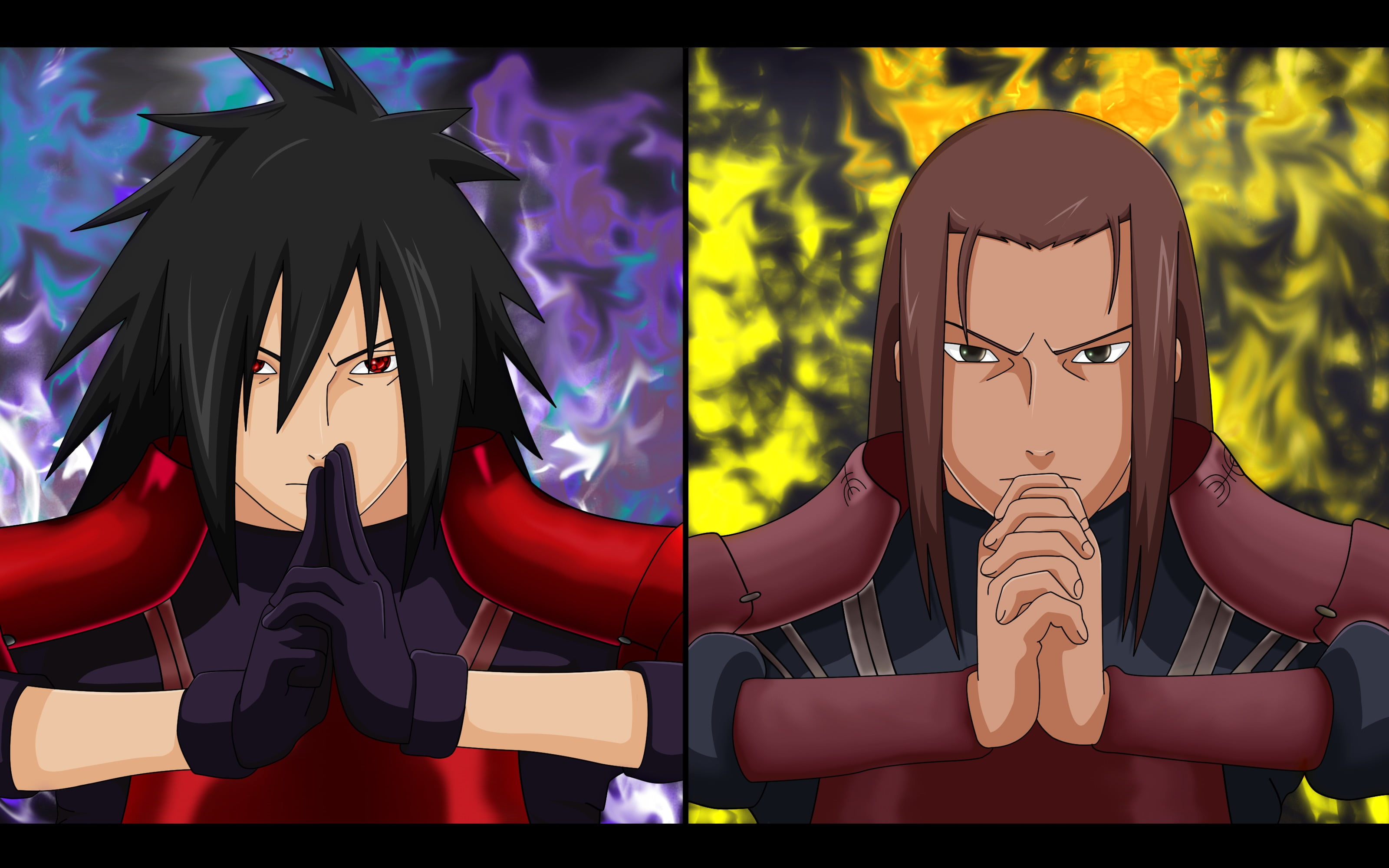 HD wallpaper: Madara and Hashirama illustration collage, Naruto Shippuuden ...