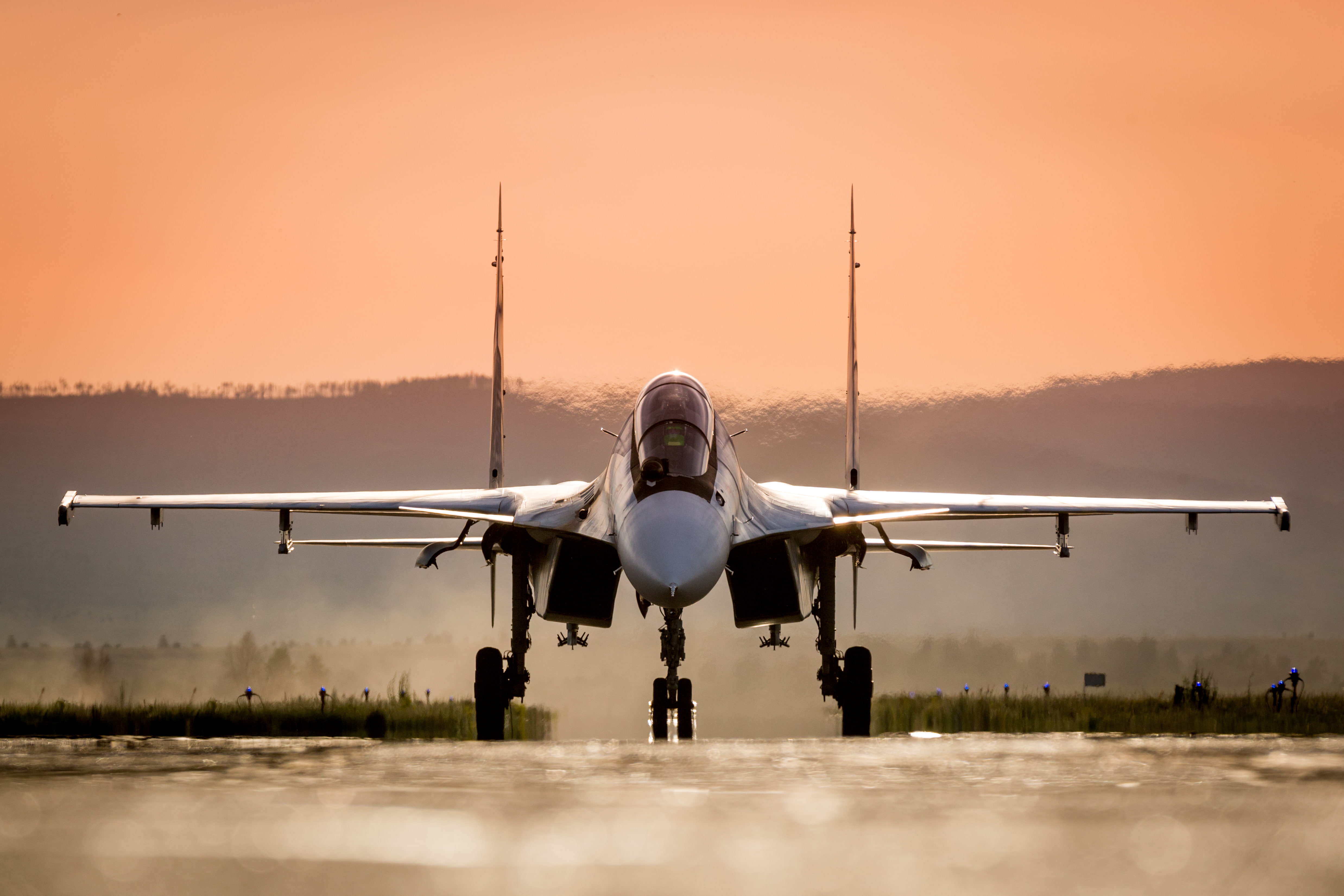 gray fighter jet, Sukhoi Su-30, Fighter aircraft, Russian Air Force