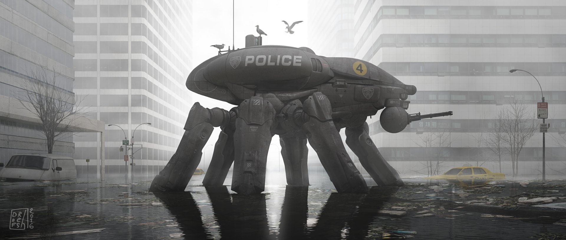 Sci Fi, Robot, Police, Post Apocalyptic