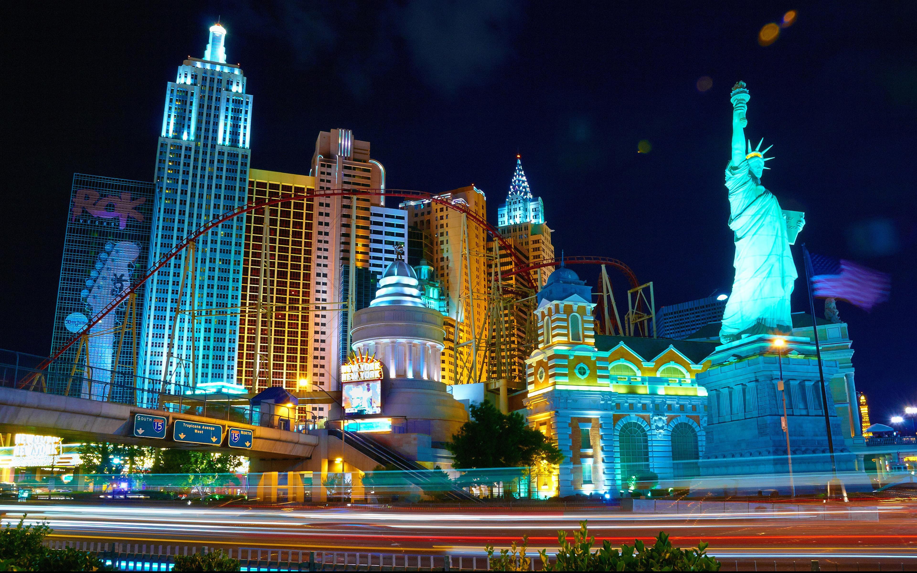 City Las Vega New York Hotel & Casino Nevada Usa Hd Wallpapers For Mobile Phones And Pc 38400×2400