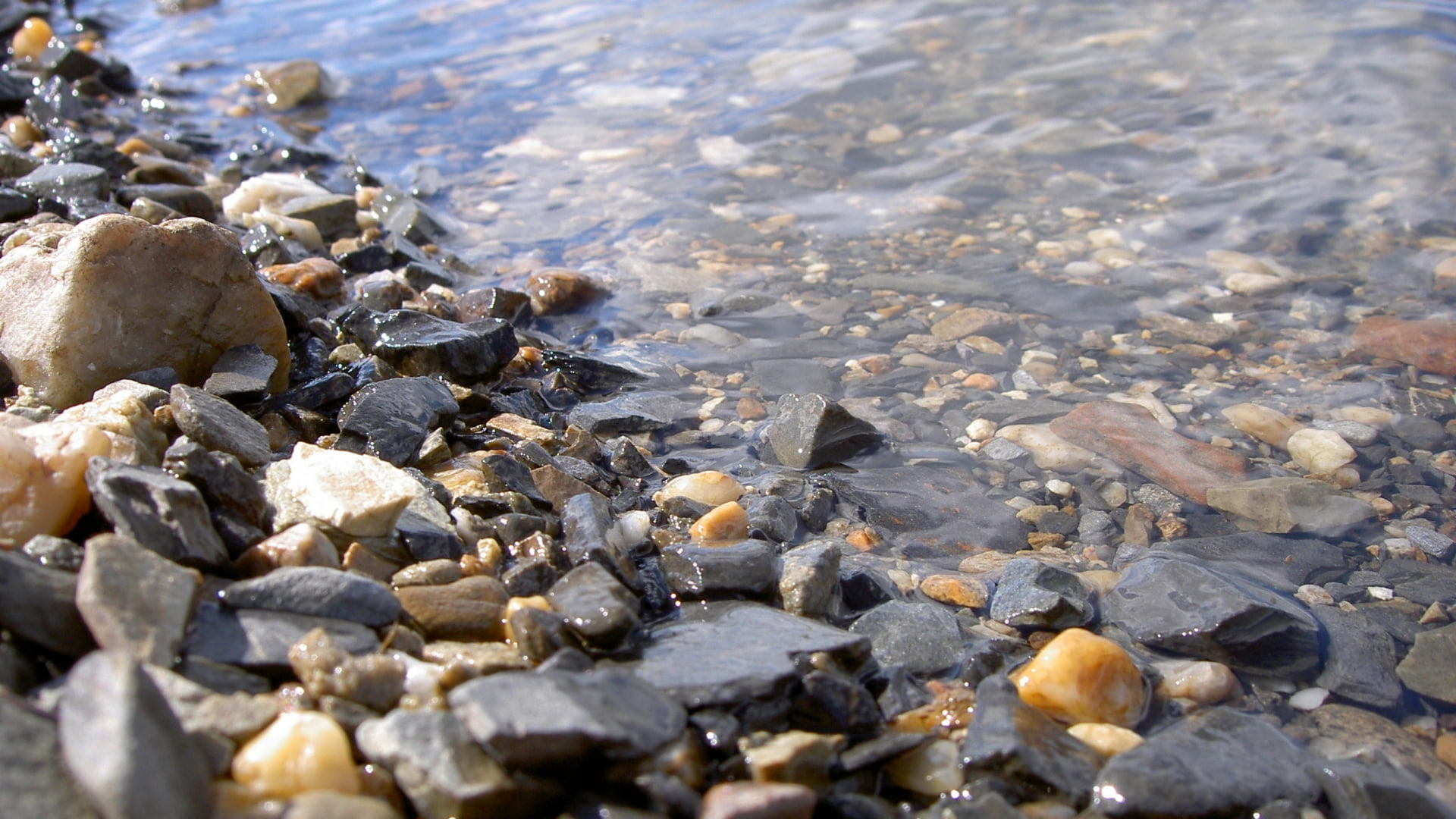 Gravel in stream, nature and landscape