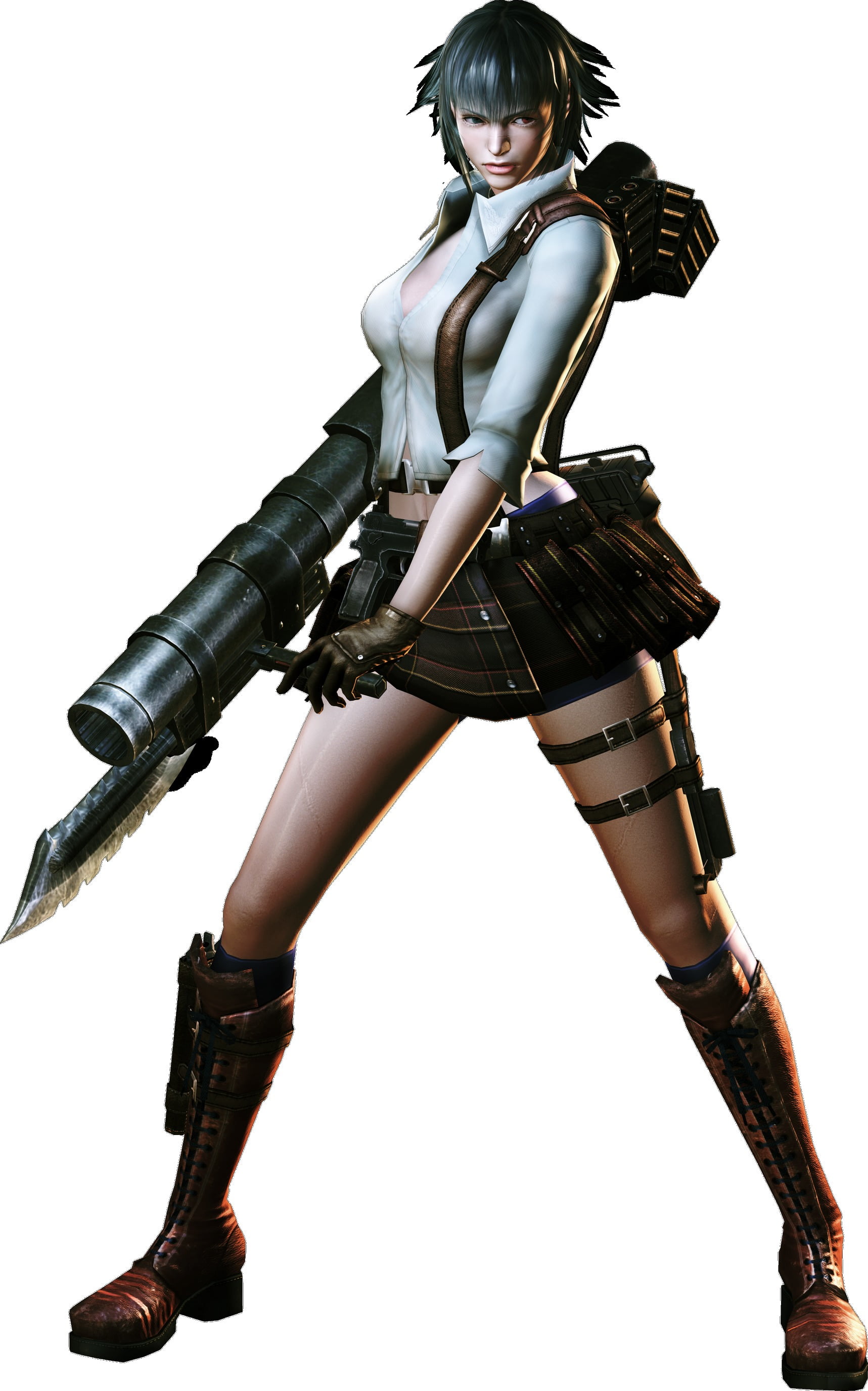 Devil May Cry 5 Trish wallpaper, Lady (Devil May Cry), white background