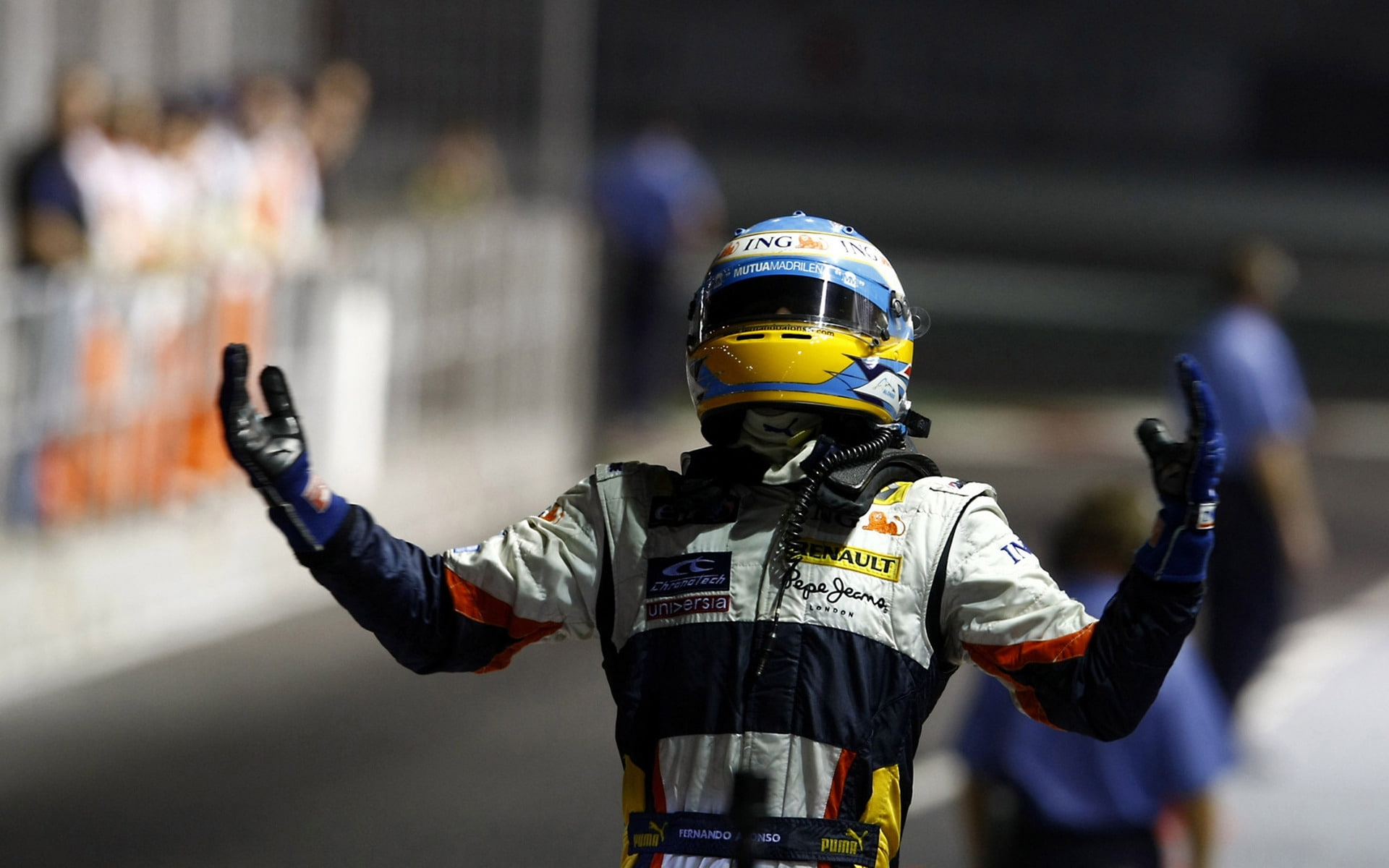 Fernando Alonso, formula, one, champion, celebrating