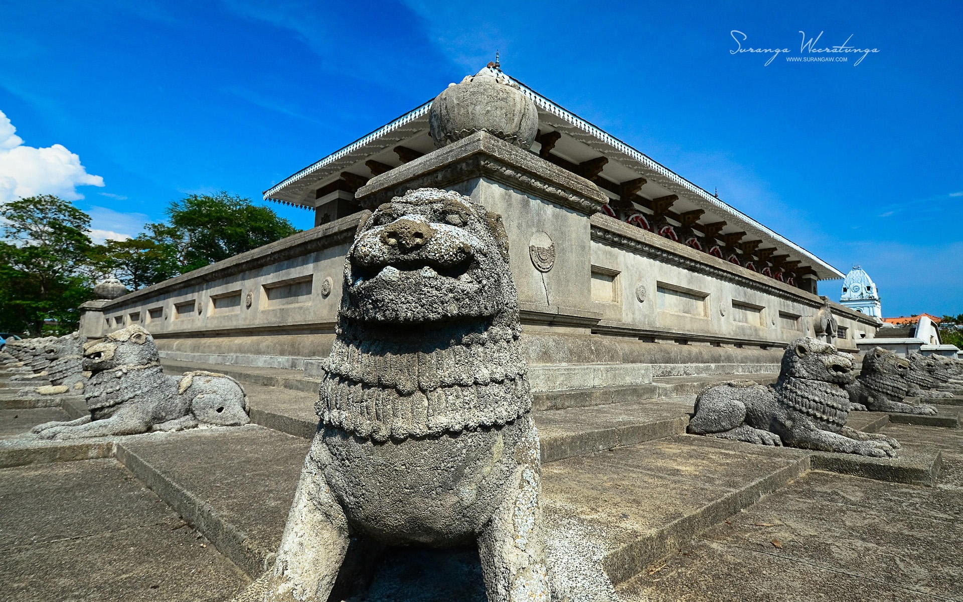 Ancient Statue-Sri Lanka Win8 wallpaper, gray stone animal statue