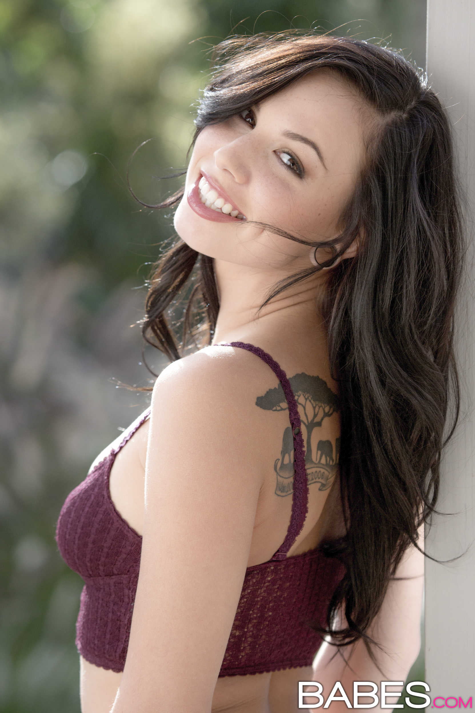 Aidra Fox, Babes.com, brunette, outdoors, tattoo