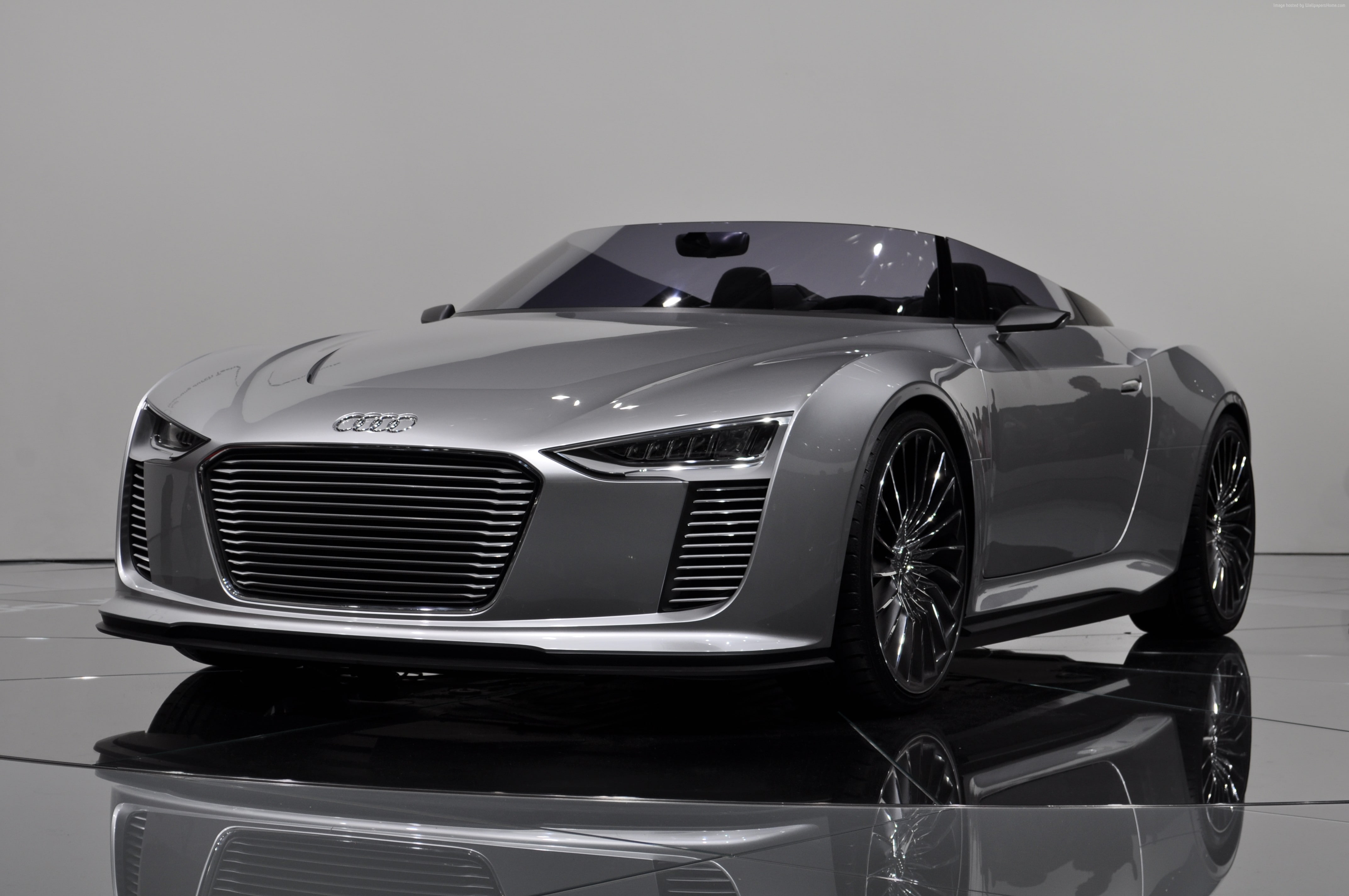 convertible, Audi e-tron Spyder, electric cars, silver