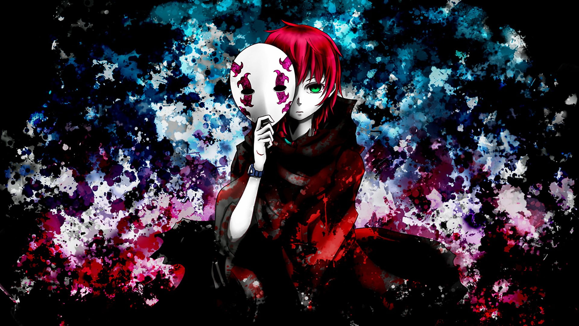anime, anime girls, Deadman Wonderland, redhead, mask