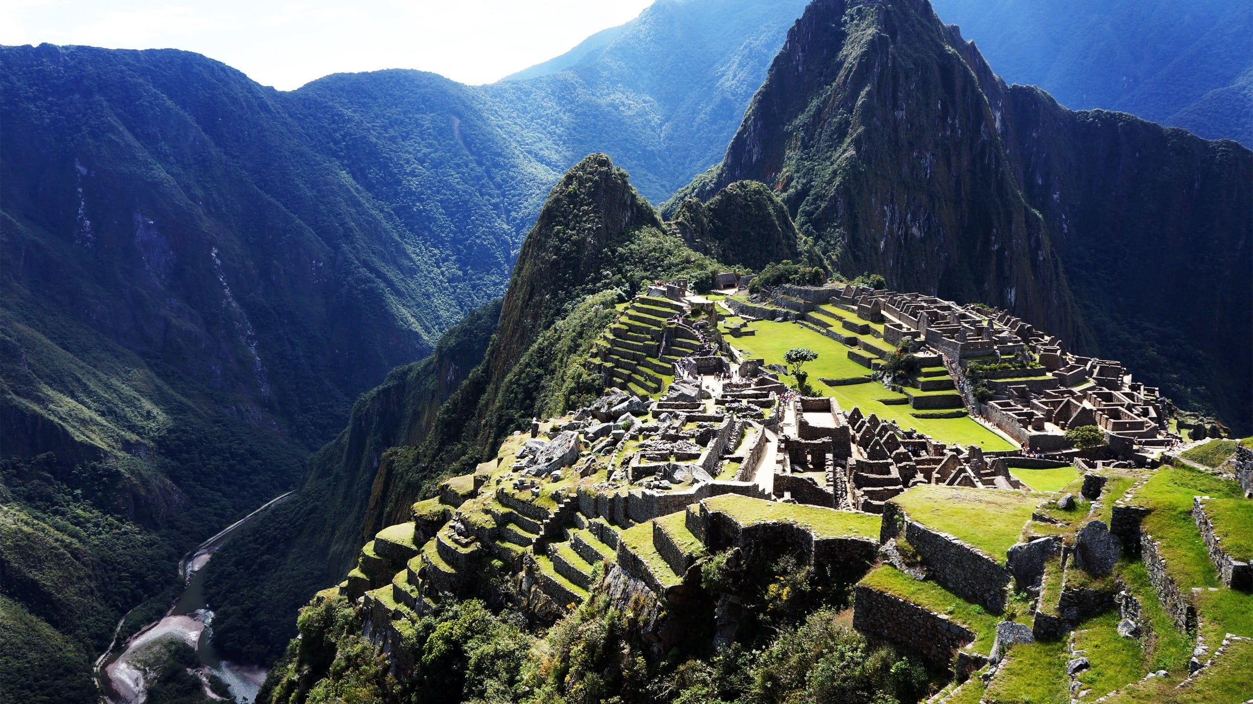 Machu Picchu, ruins, sky, grass, mountains, inca, cusco City