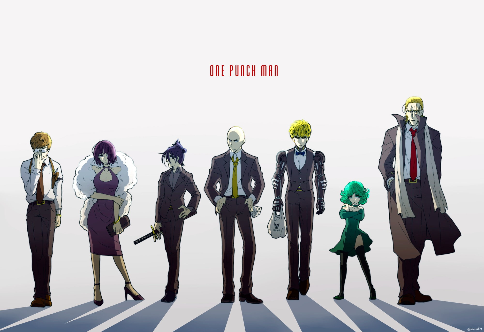 One-Punch Man, Saitama, Genos, Fubuki, Tatsumaki, Mumen Rider