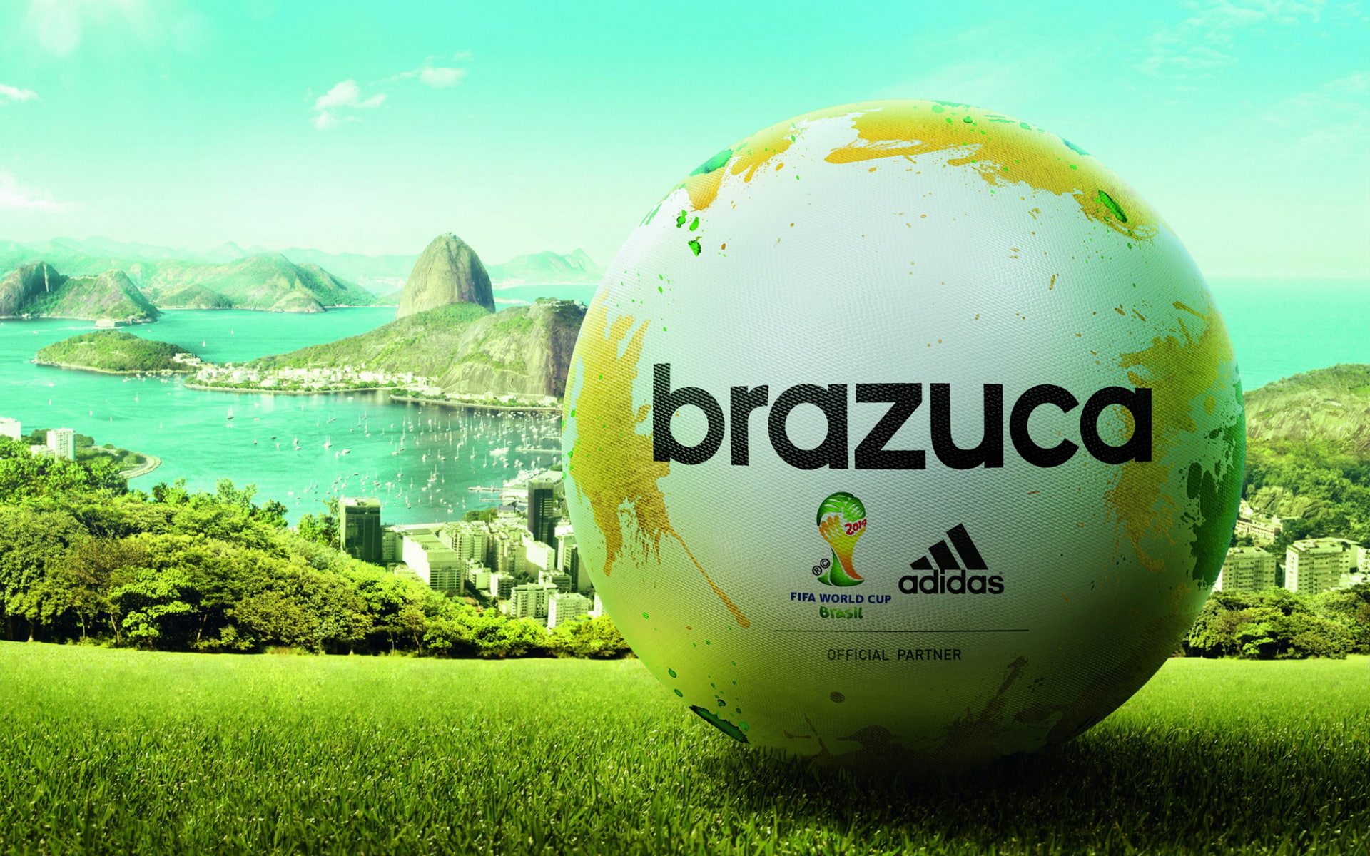 Adidas Brazuca Match Ball FIFA World Cup 2014, water, nature