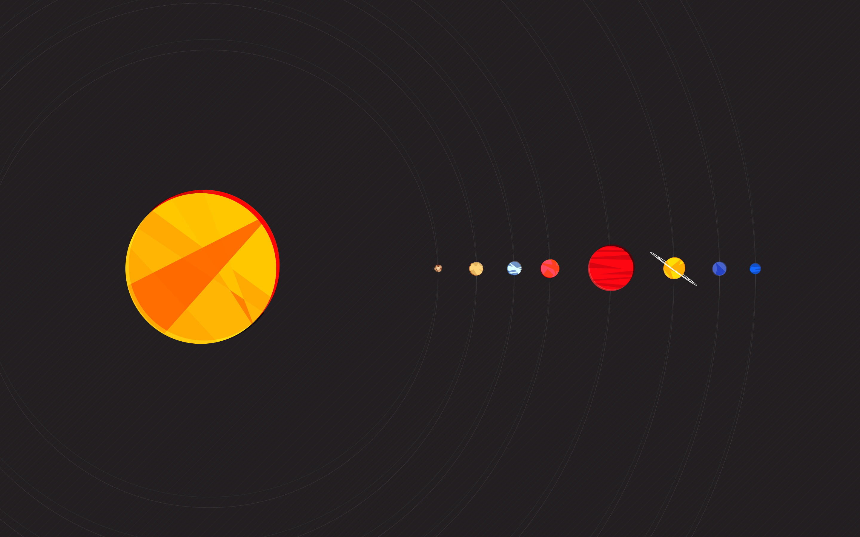 solar system illustration, simple background, minimalism, Sun