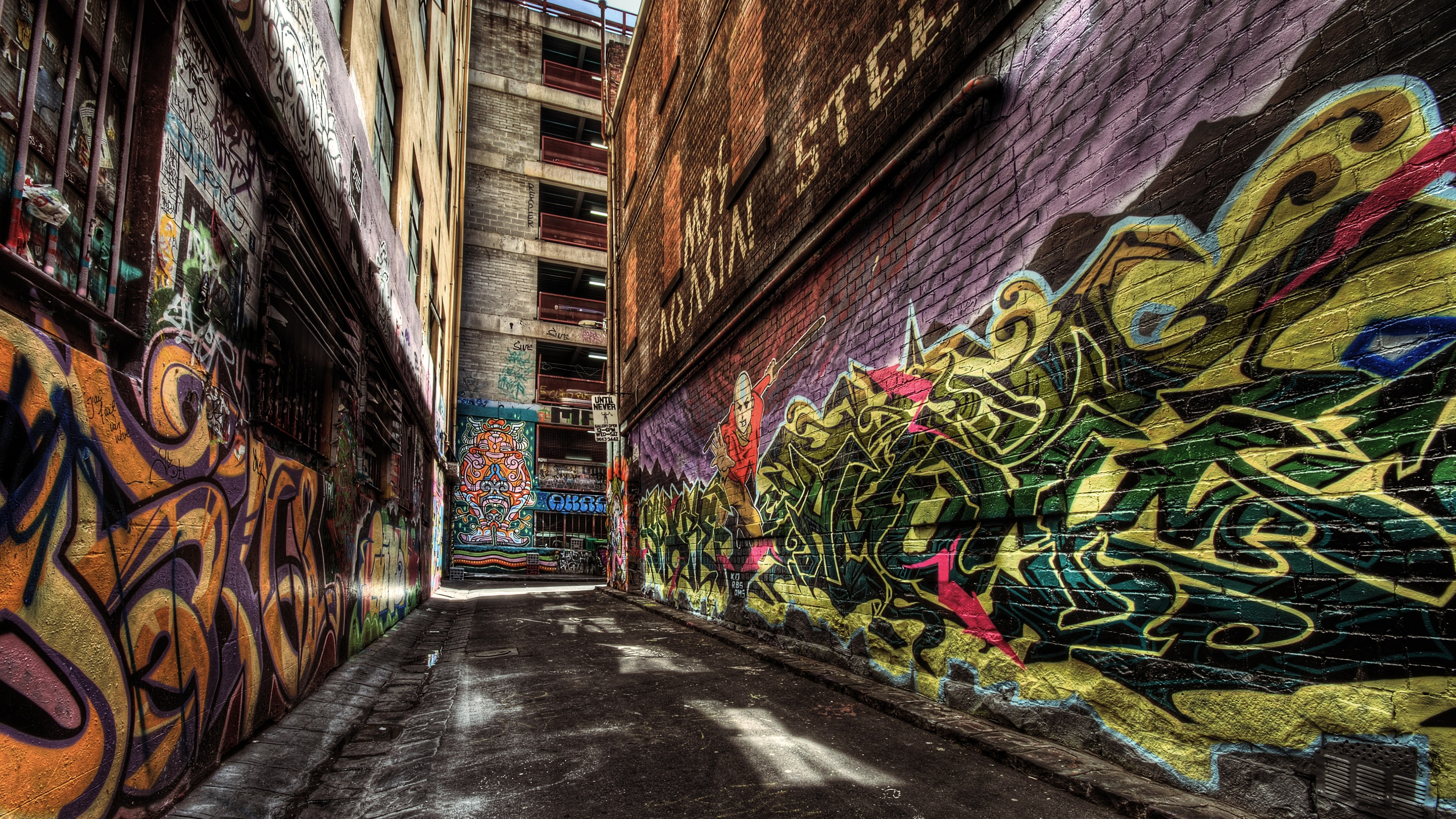 graffiti, street art, alley, lane, alley way