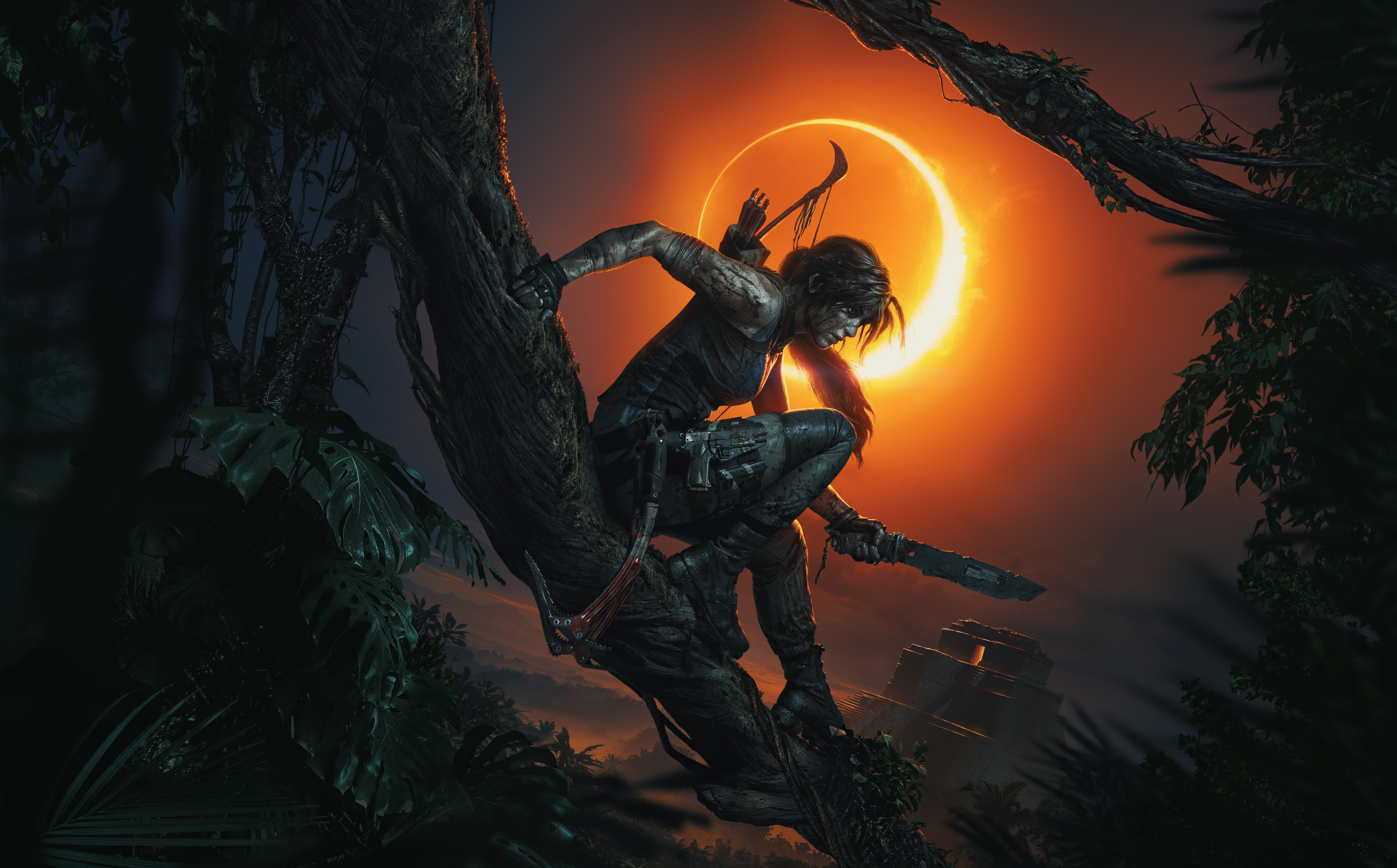 Shadow of the Tomb Raider 2018 Puzzle Video Game, Lara Croft Tomb Raider digital wallpaper
