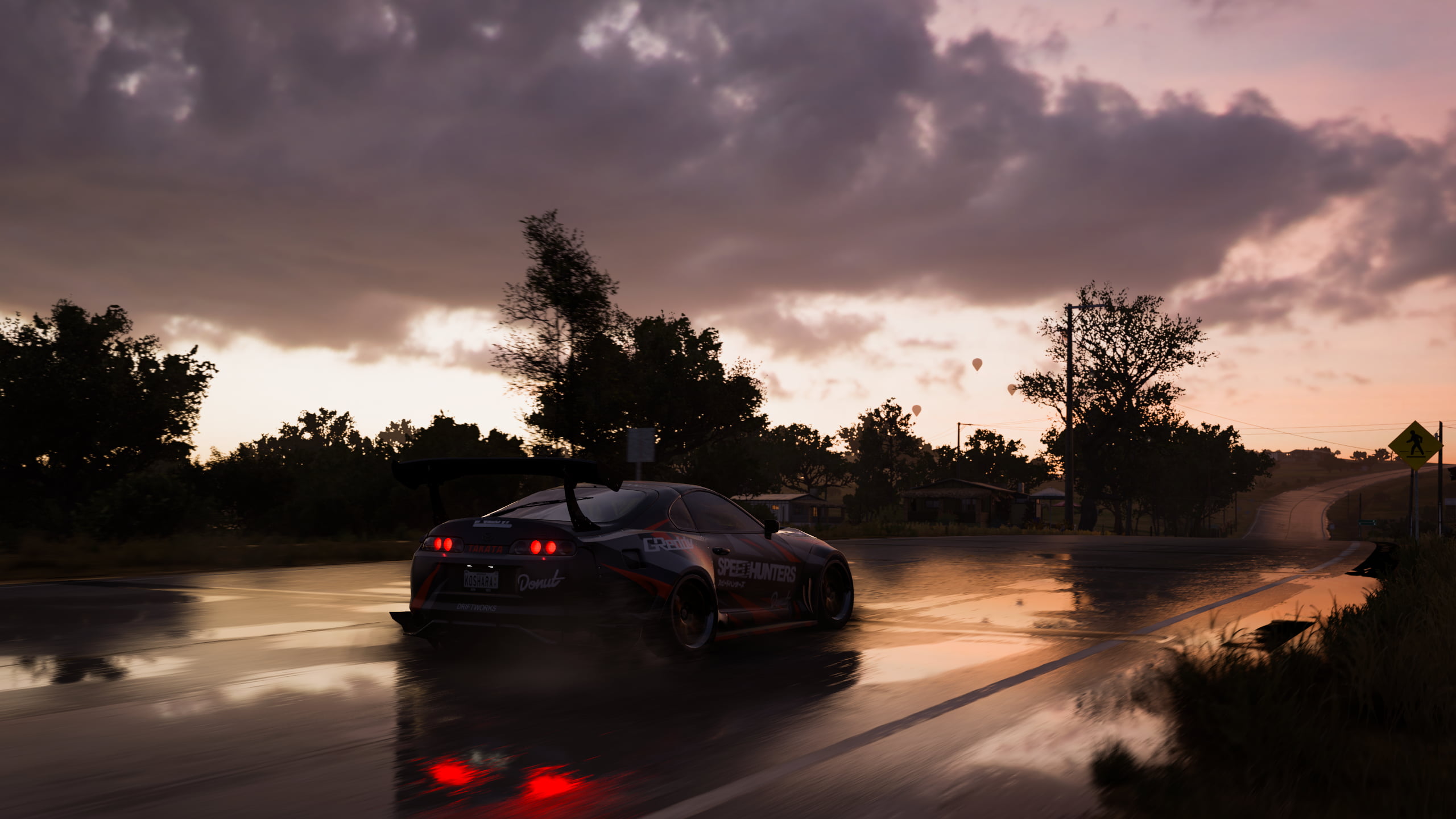 Forza Horizon 5, Toyota Supra, sunset, car