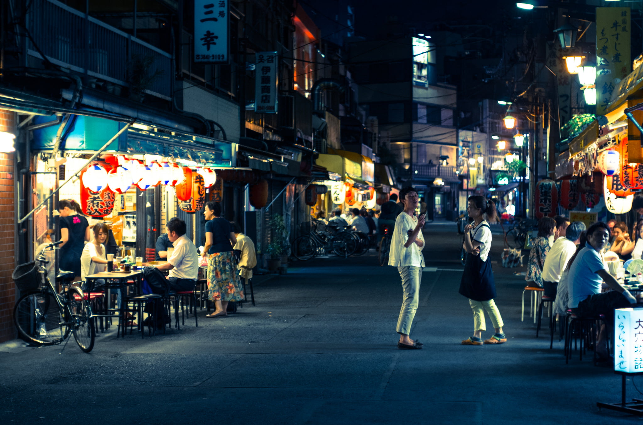 Japan, night, city, neon, people, Masashi Wakui