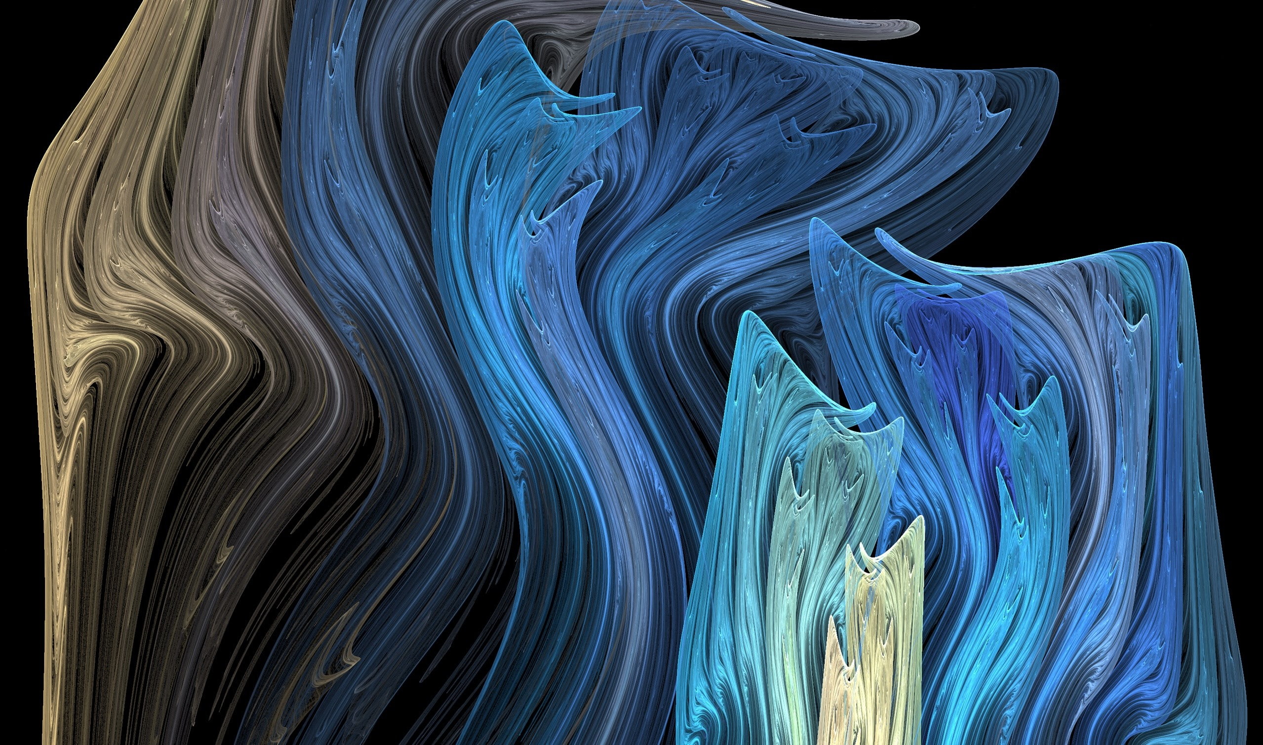 fractal, no people, multi colored, blue, close-up, pattern