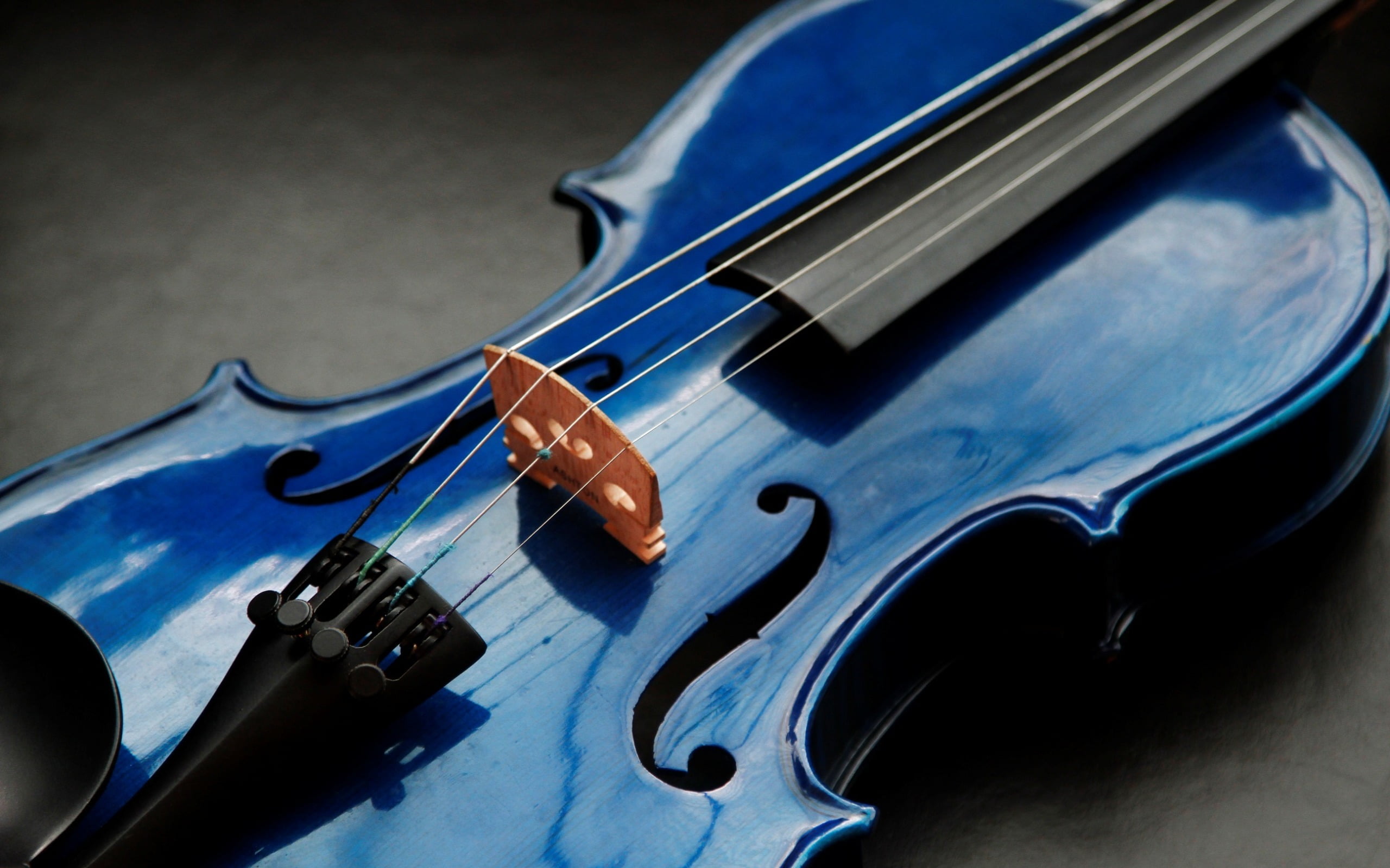 Blue Violin Music, blue and black violin, musical instrument