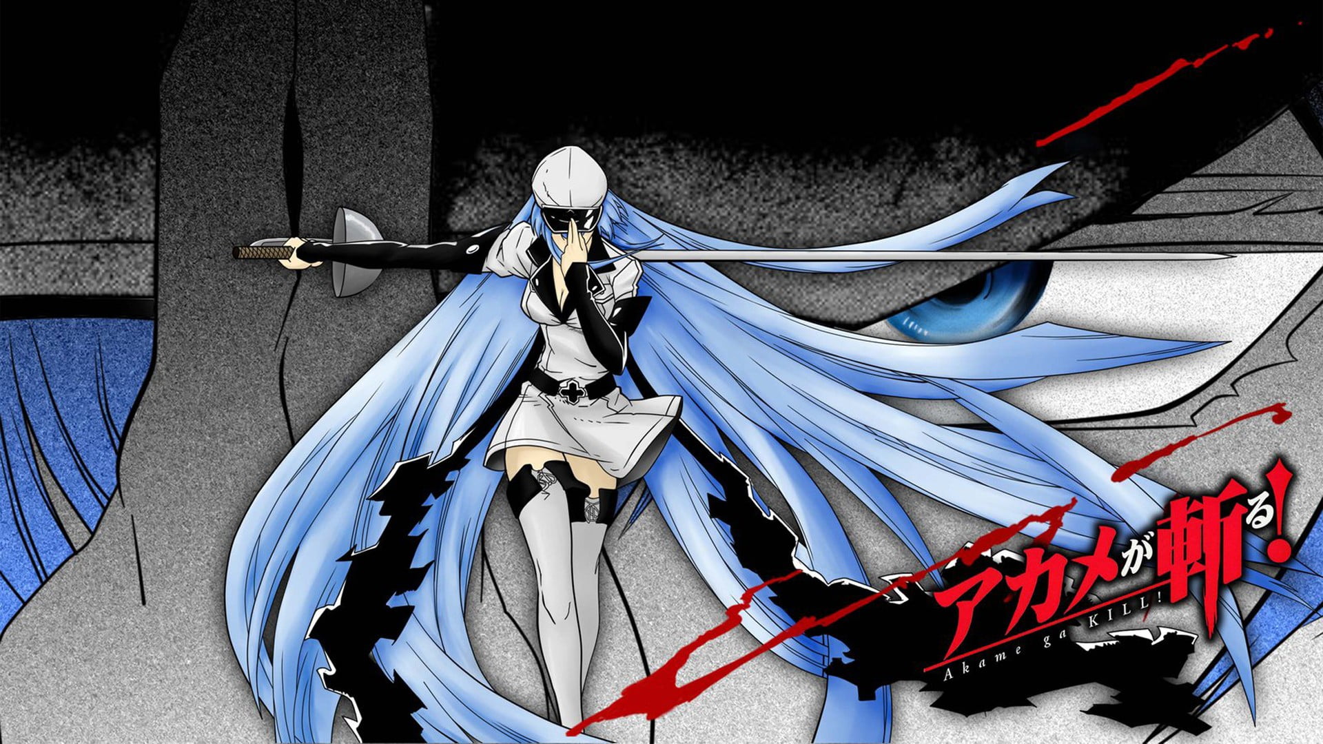 Esdeath, Akame ga Kill!, anime girls, blue hair, blue eyes