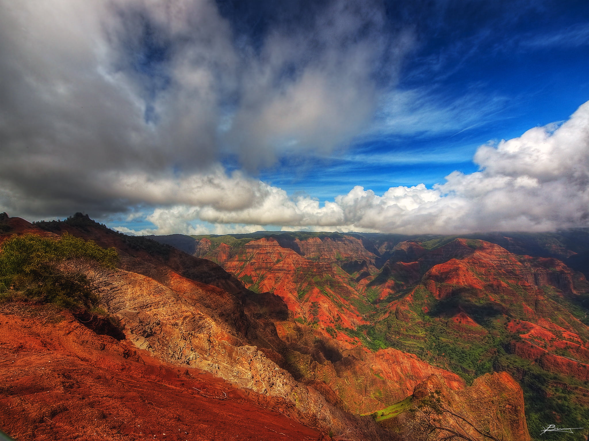white clouds, waimea canyon, ahupuaa, kekaha, kauai  hawaii, rd