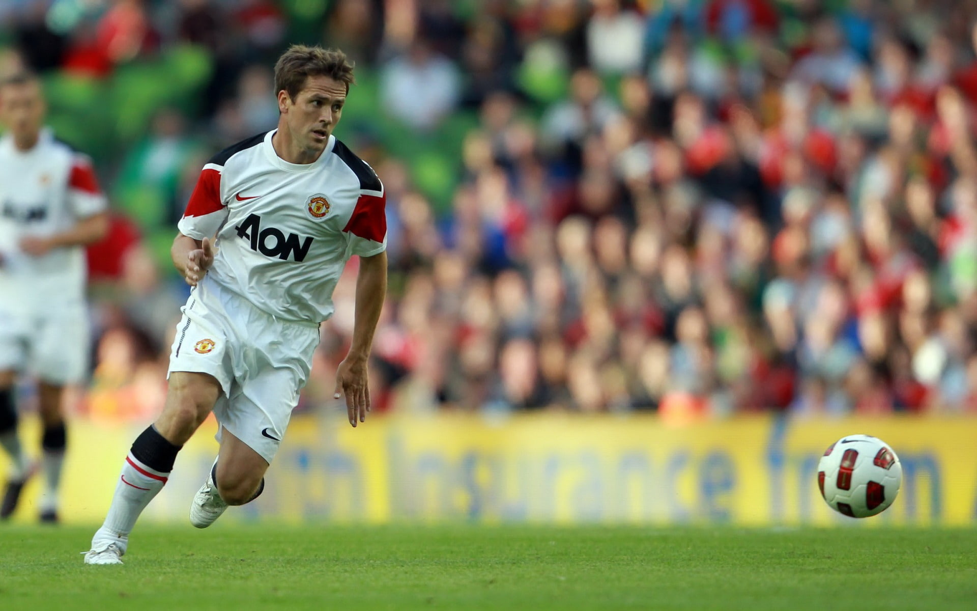 Michael Owen-football star retired commemorate wal.., white and red soccer ball