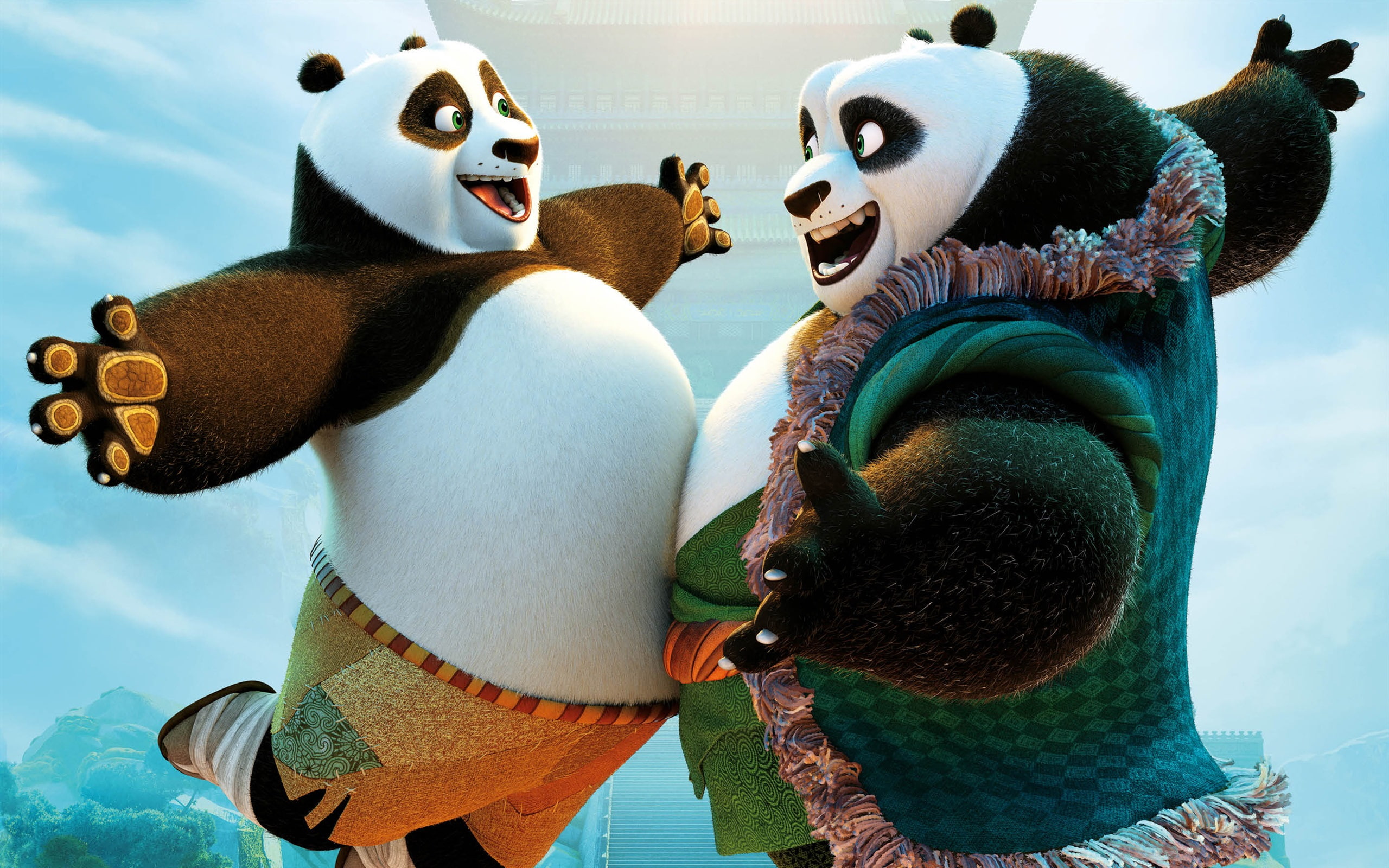 Free download | HD wallpaper: Kung Fu Panda 3, Po and his father ...