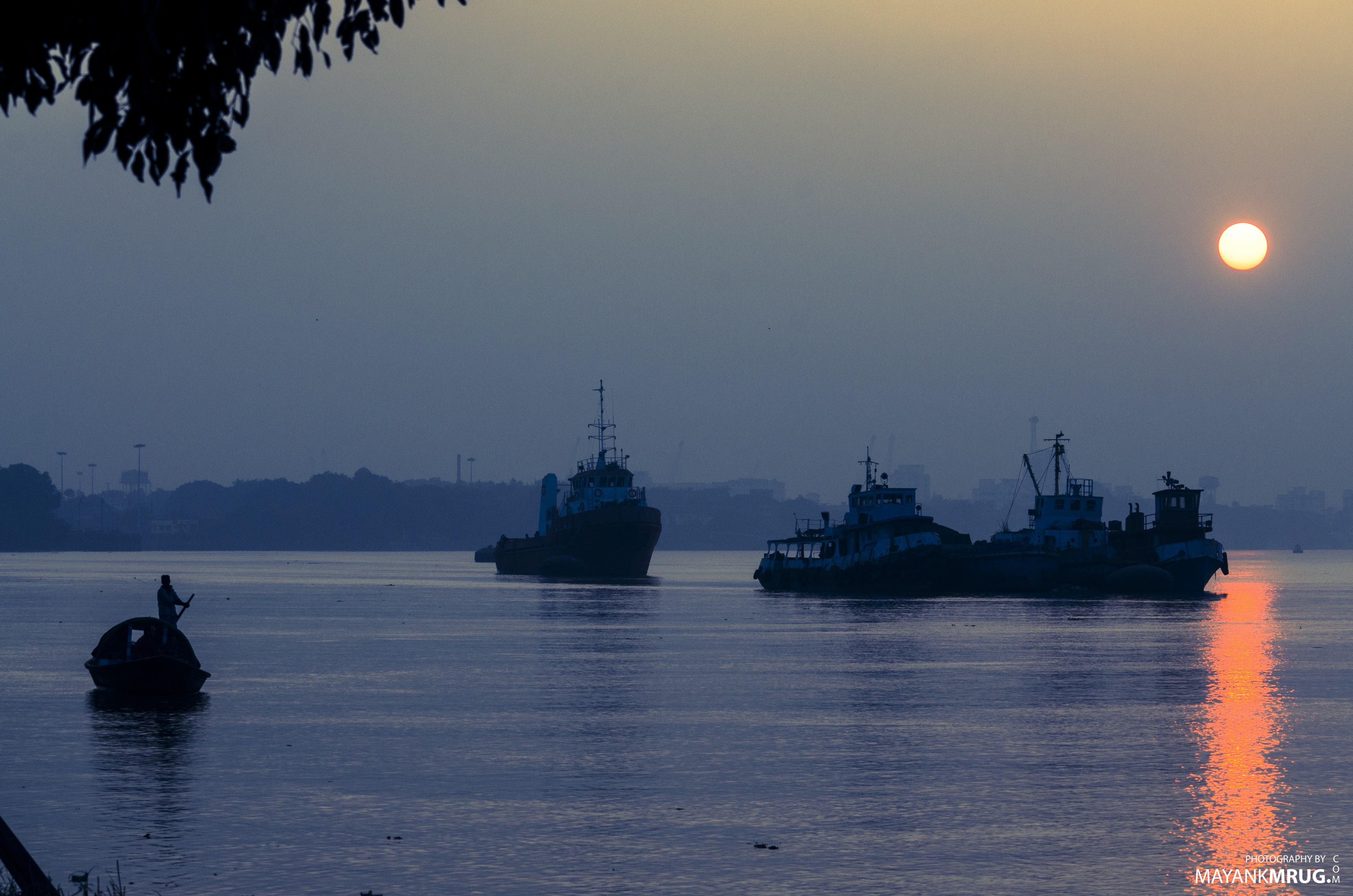 sunset, Calcutta, Kolkata, nautical vessel, water, transportation