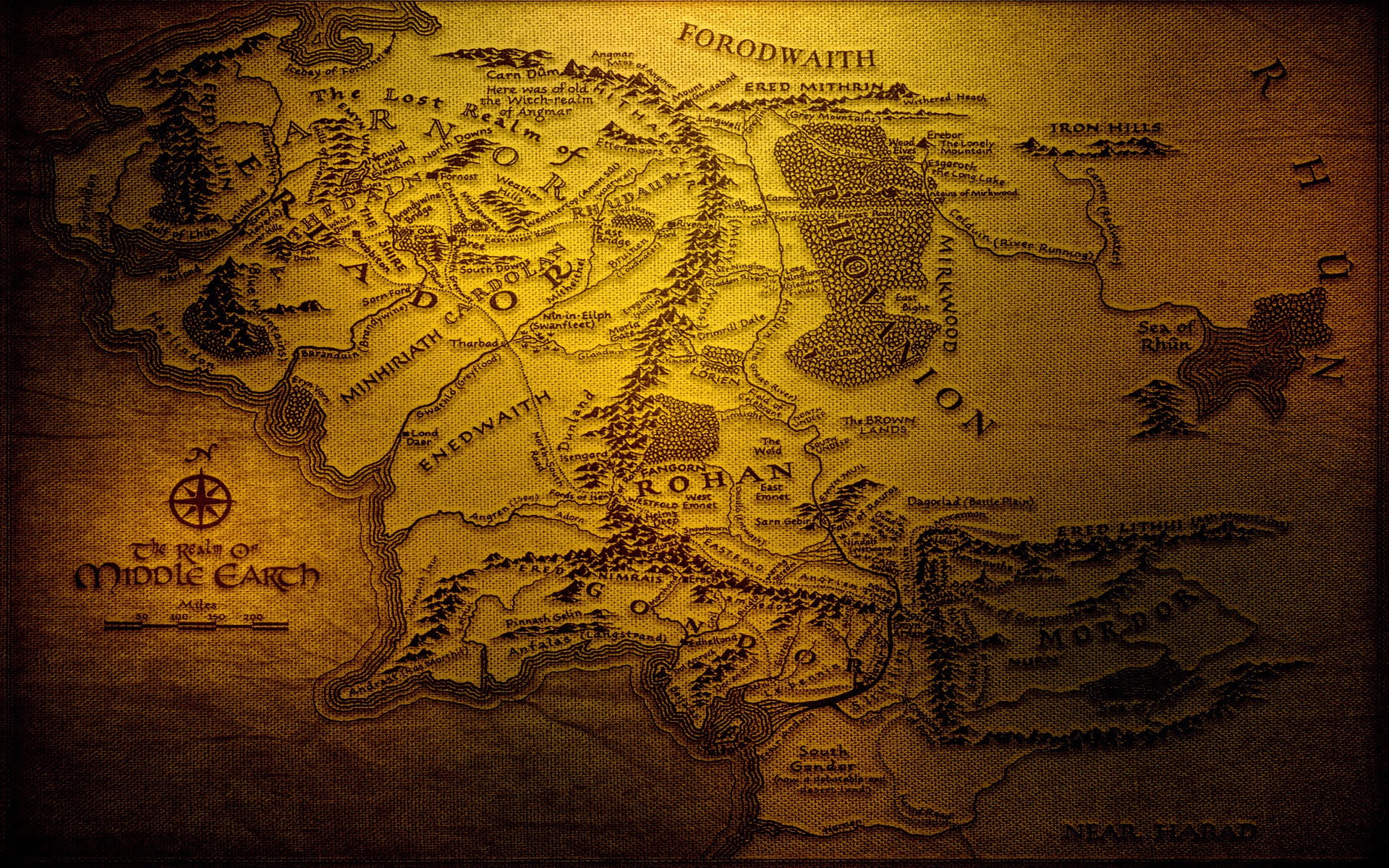 map, Middle-earth, The Lord of the Rings, J. R. R. Tolkien