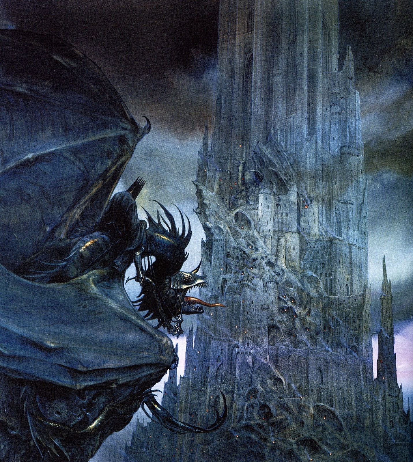 nazgl black tower the lord of the rings john howe, art and craft