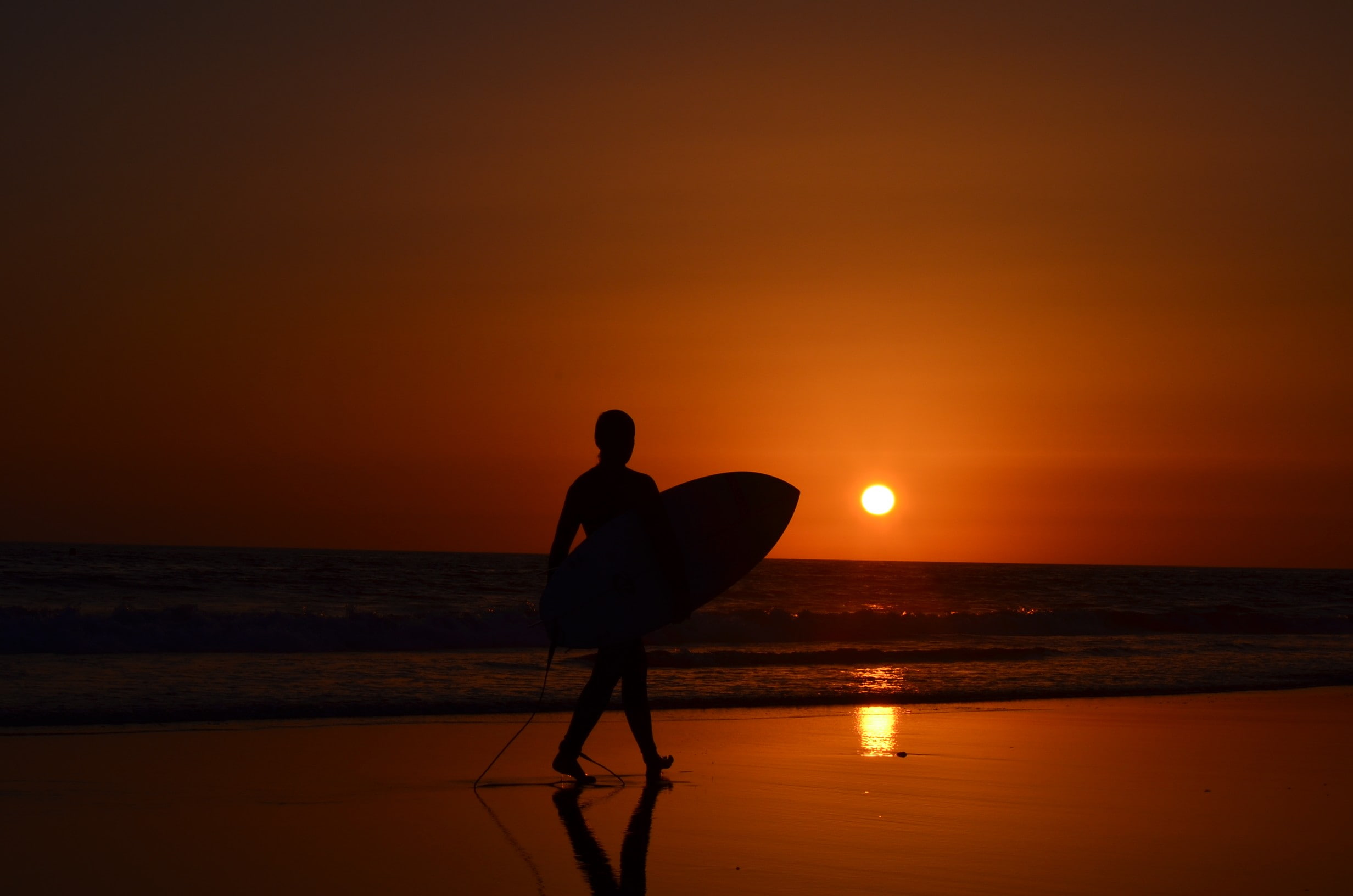 Ozean, sea, sunset, Surfing, waves