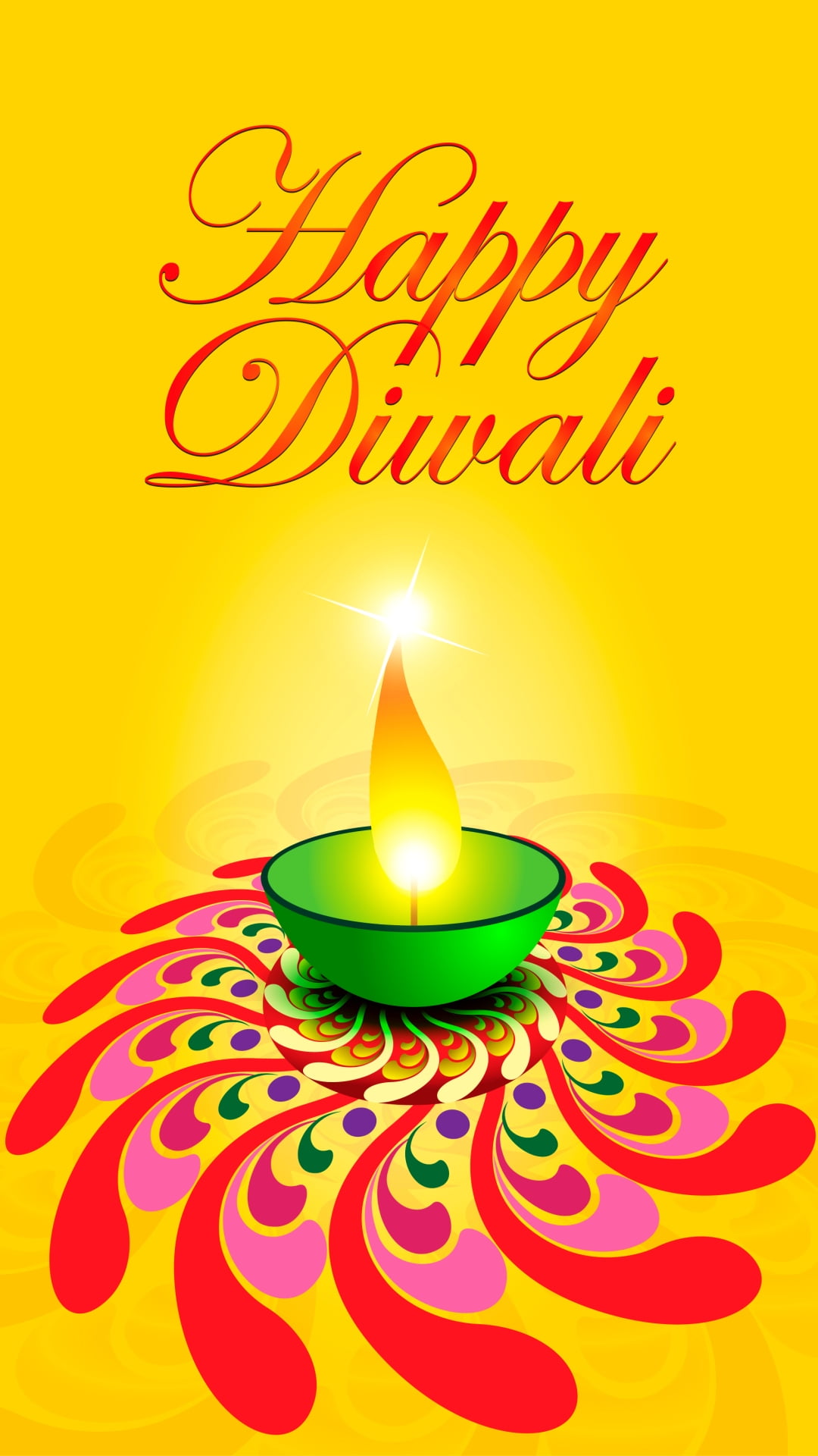 Diwali Card Vector, tealight candle illustration with happy diwali text overlay
