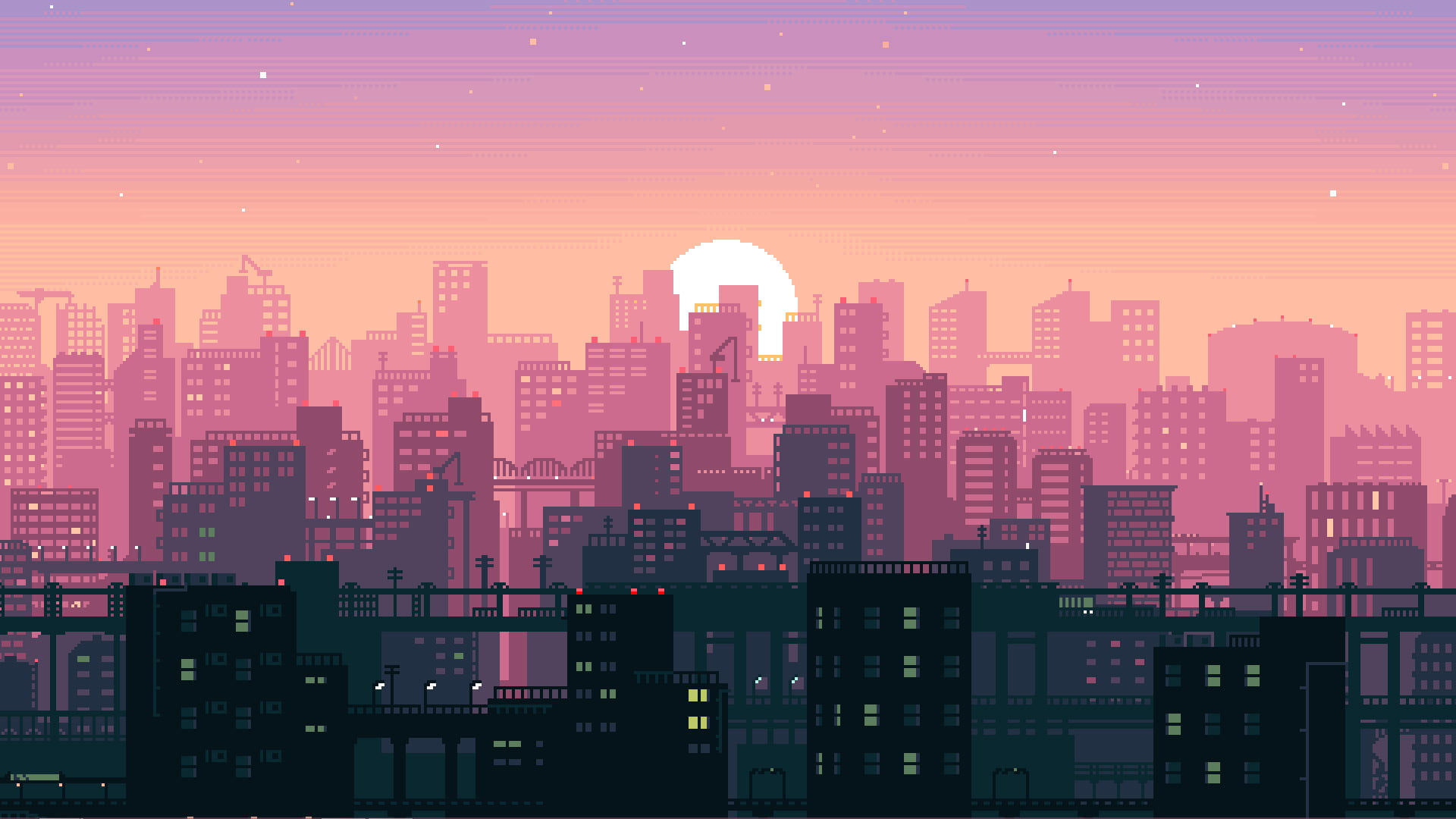 Free download | HD wallpaper: 8 bit, city, buildings, artist, artwork ...