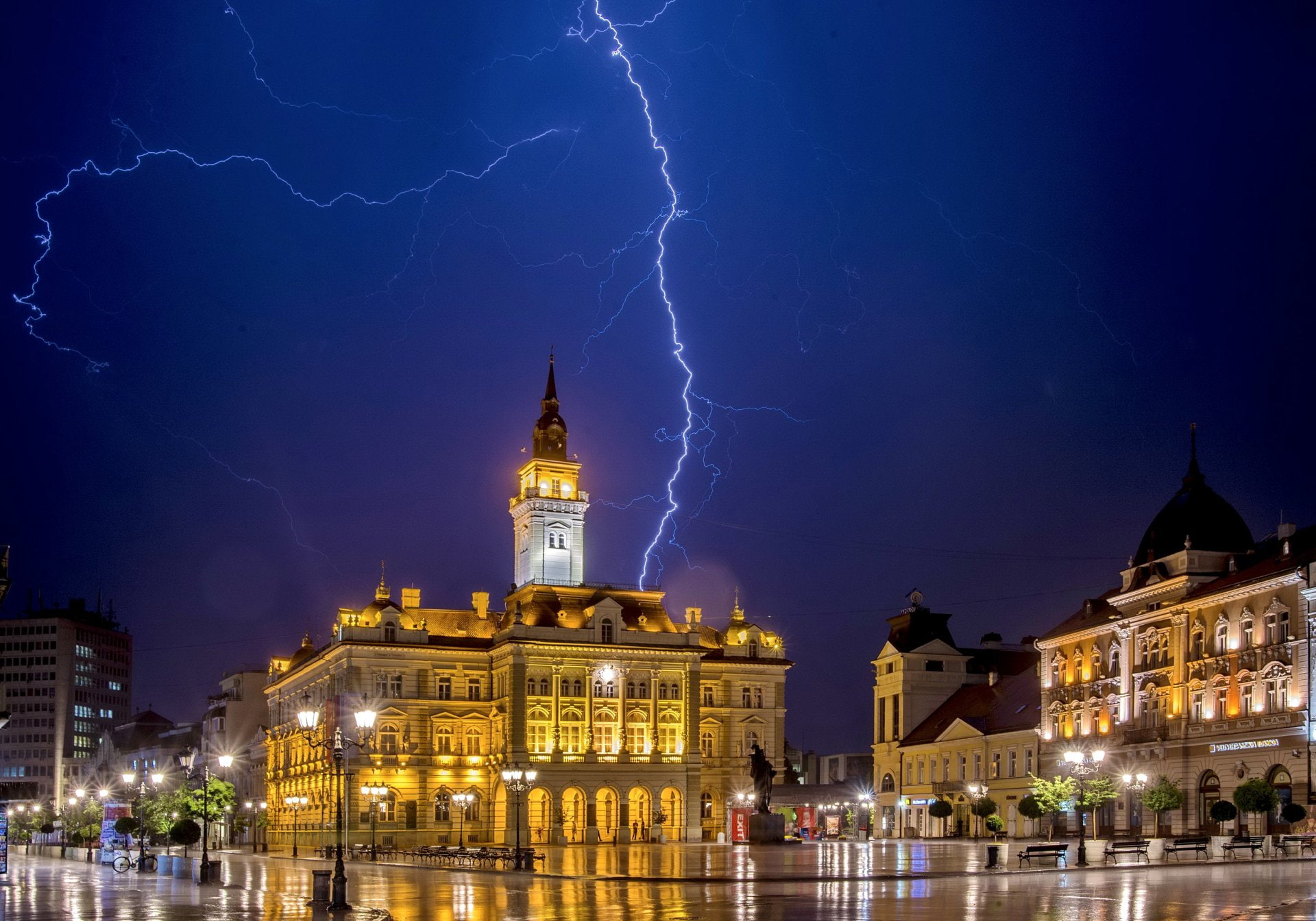 Photography, Lightning, Building, Night, Serbia, Sky