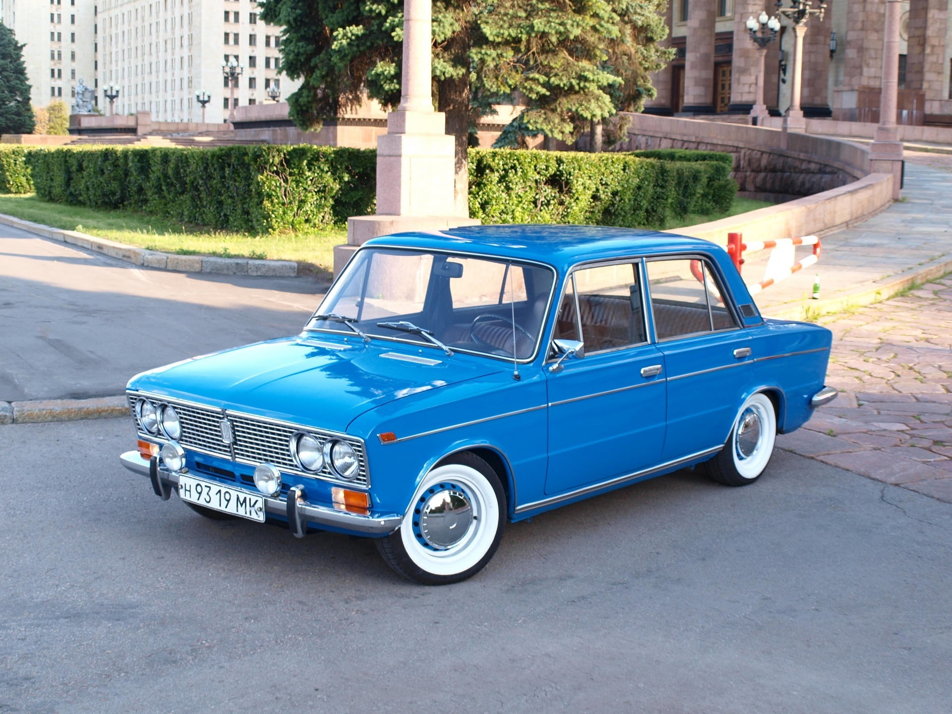 blue Lada 1300 S sedan, style, classic, three, VAZ, 2103, car